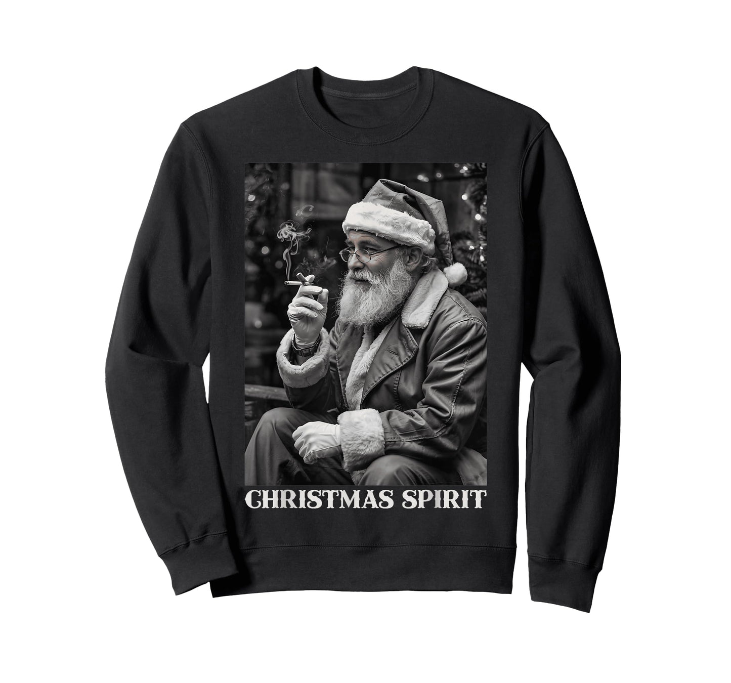 Retro Style Santa Claus Smoking Cigarette Christmas Spirit T-Shirt