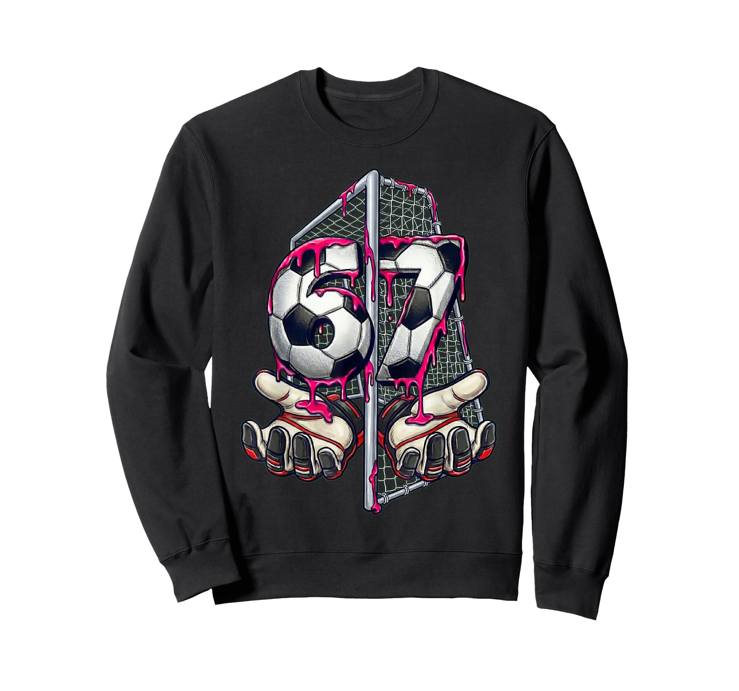 Soccer 67 Meme Funny Six Seven Gen Alpha Drip Goalie Gloves T-Shirt