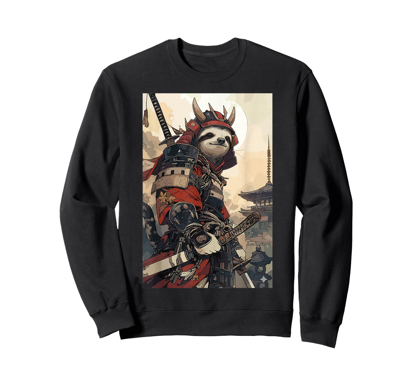 Samurai Sloth Shirts for Women Men Vintage Graphic Japanese T-Shirt