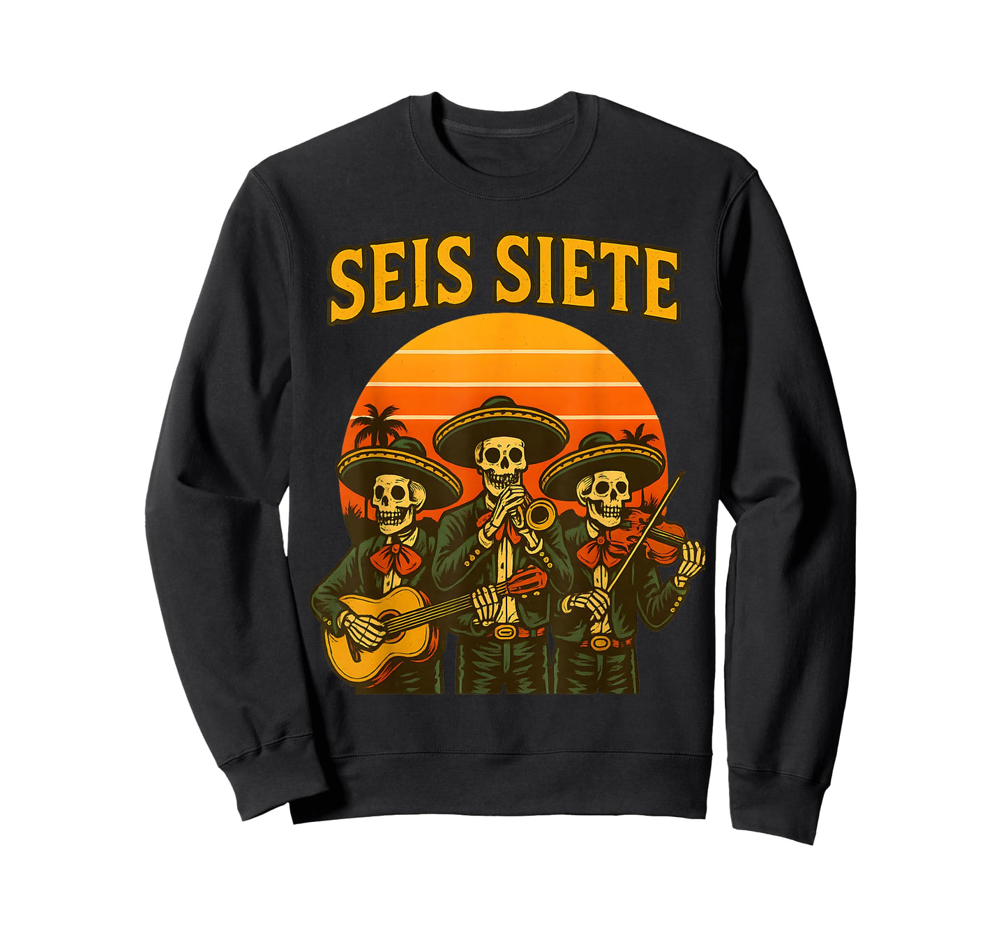 SEIS Siete Funny 67 Meme Mexican Los Muertos Calaveras T-Shirt