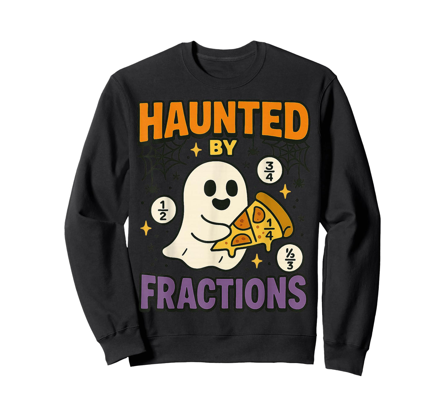 Haunted by Fractions Funny Math Halloween Teacher Design T-Shirt