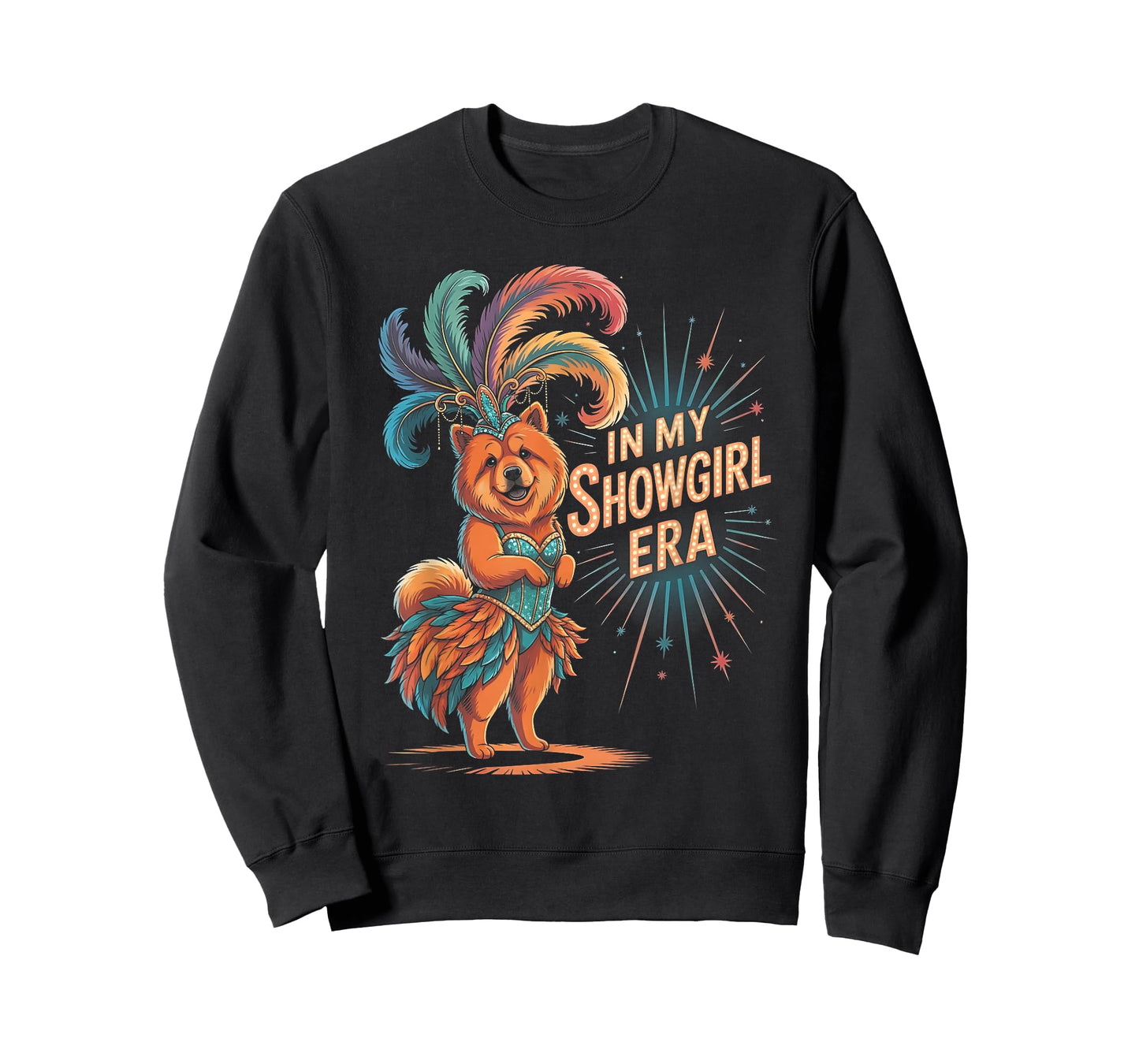 in My Showgirl Era Funny Chow-Chow Design Retro Dog Glam Art T-Shirt