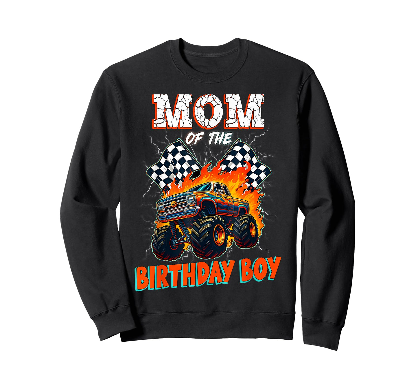 Funny Monster Truck Mom of The Birthday Boy Family Matching T-Shirt