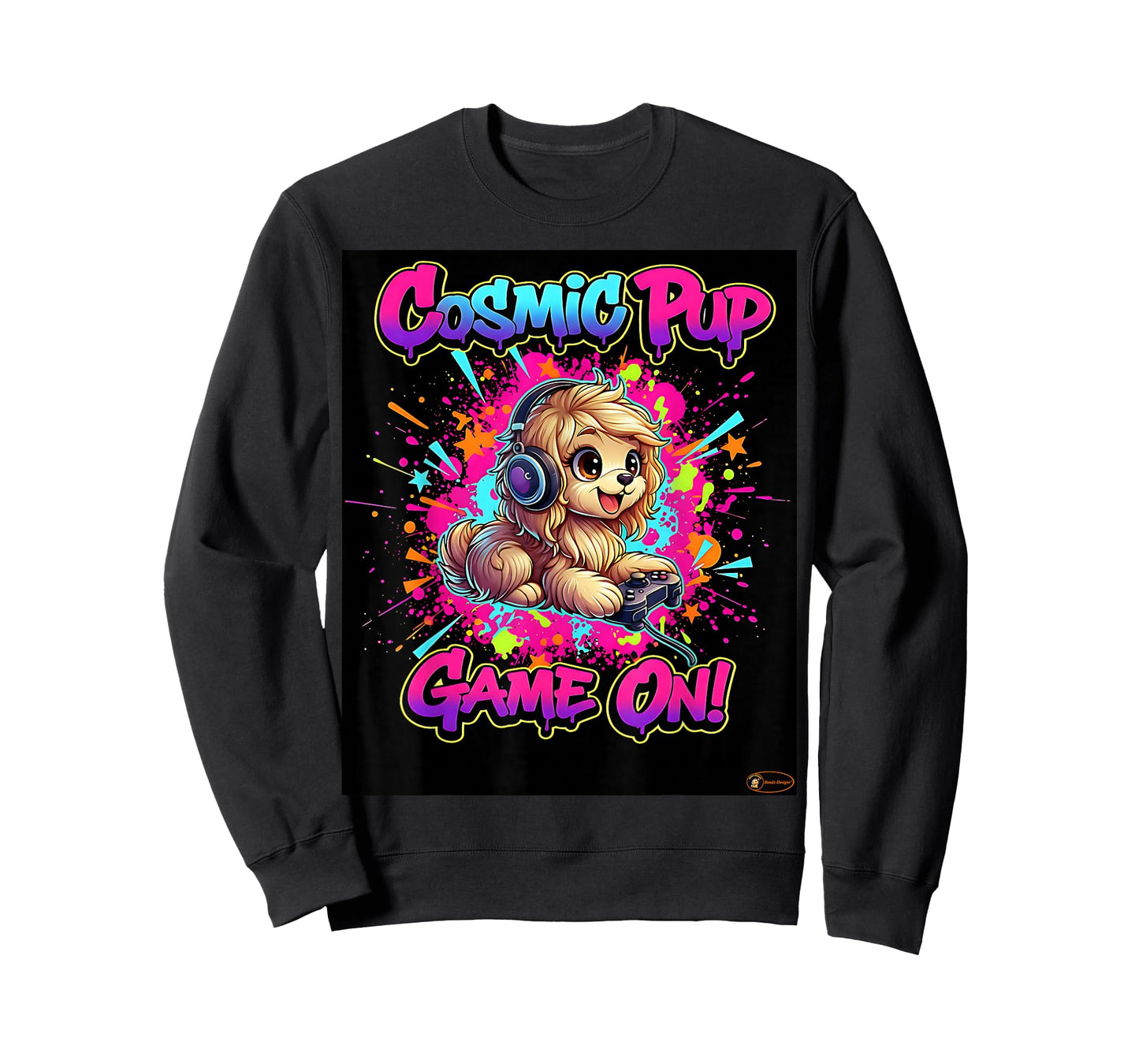Cosmic Pup Game On - Cute Dog Gamer Design T-Shirt