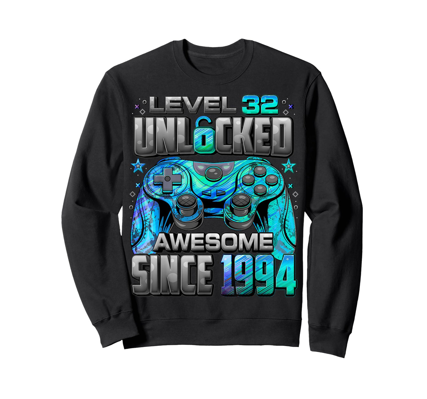 Level 32 Unlocked Awesome Since 1994 32nd Birthday Gaming T-Shirt
