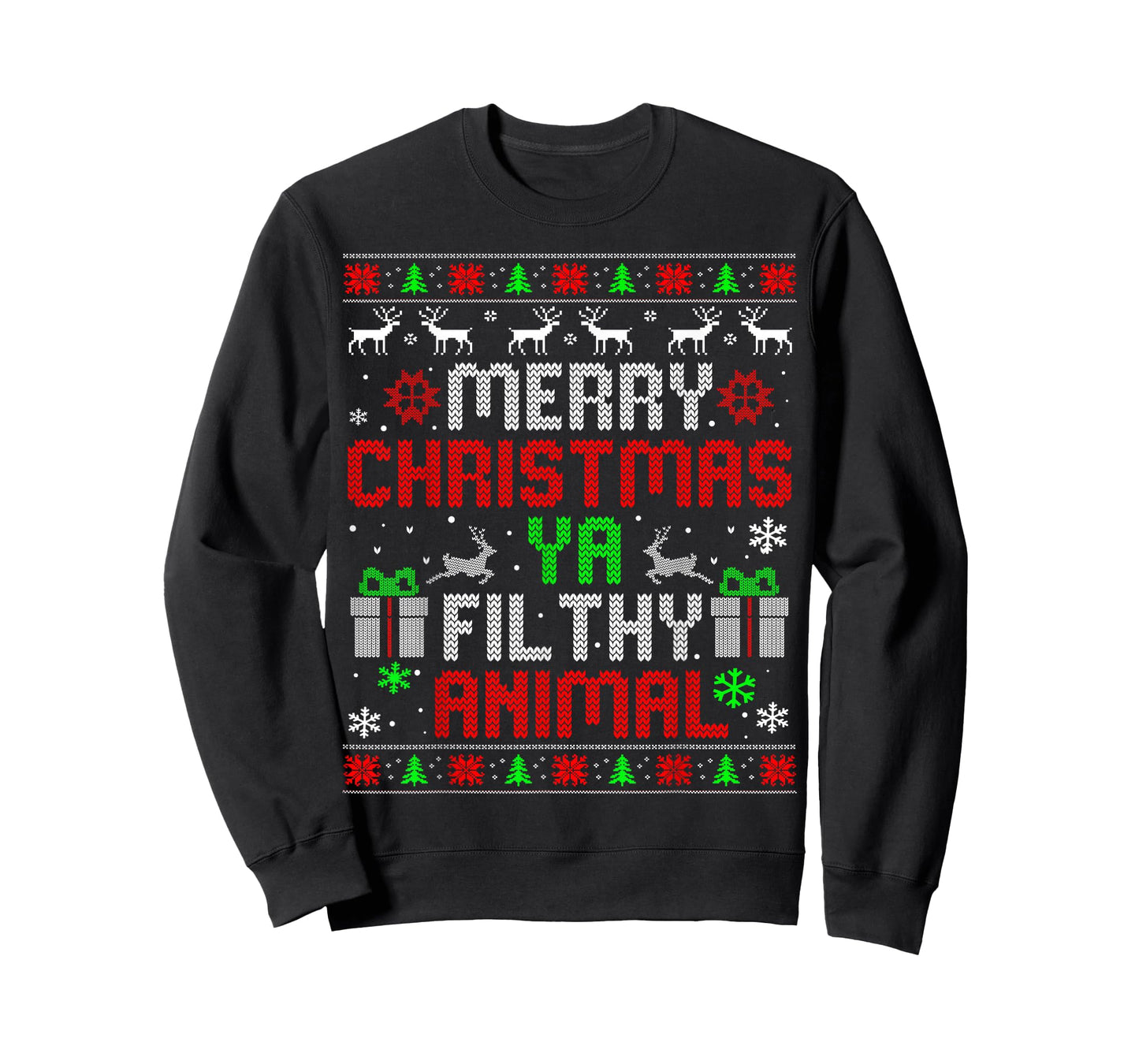 Merry Christmas Animal Filthy Ya Xmas Family Pajama T-Shirt