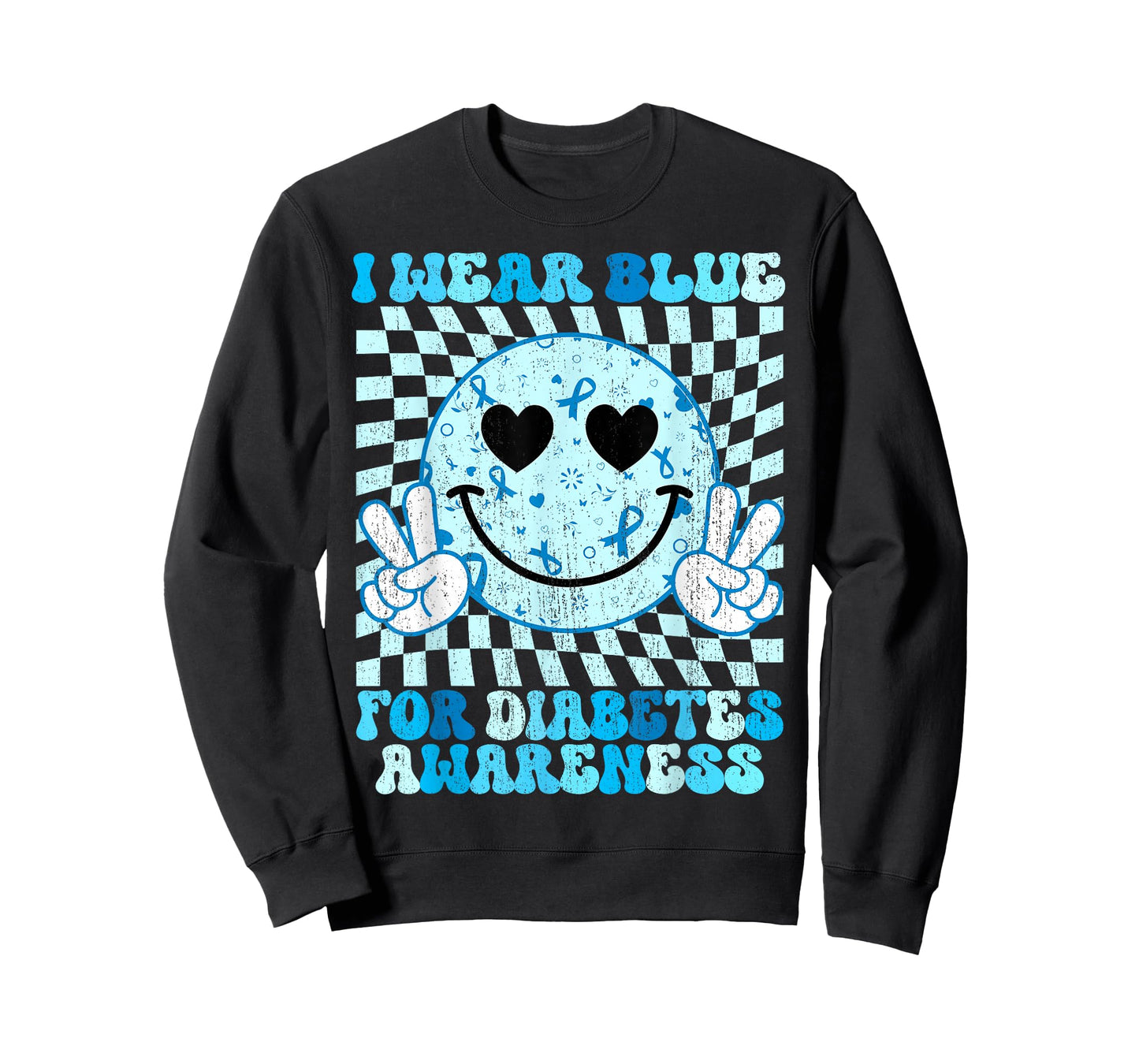I Wear Blue for Diabetes Awareness Month Smile Face Diabetic T-Shirt