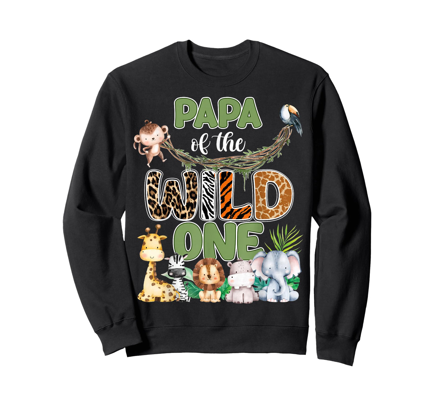 Papa of The Wild One 1St Birthday Family Safari Jungle T-Shirt