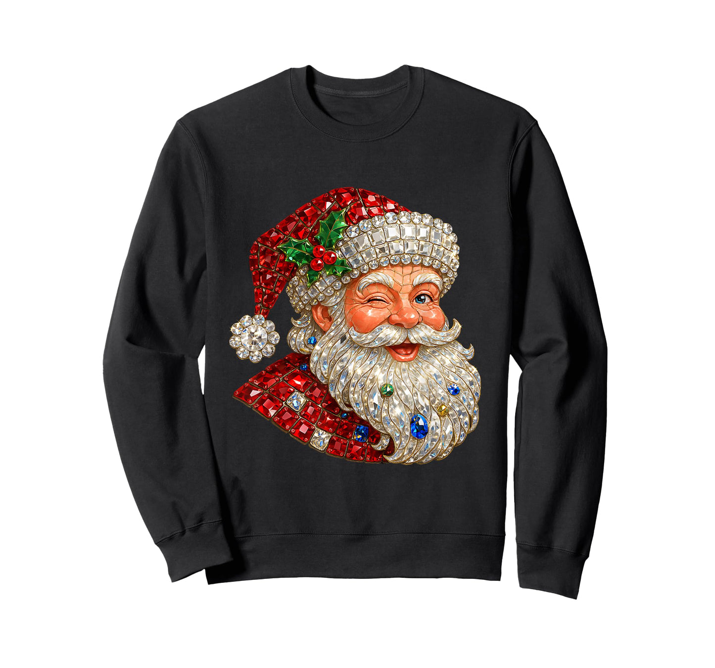 Pink Sparkle Santa Christmas Aesthetic Design T-Shirt
