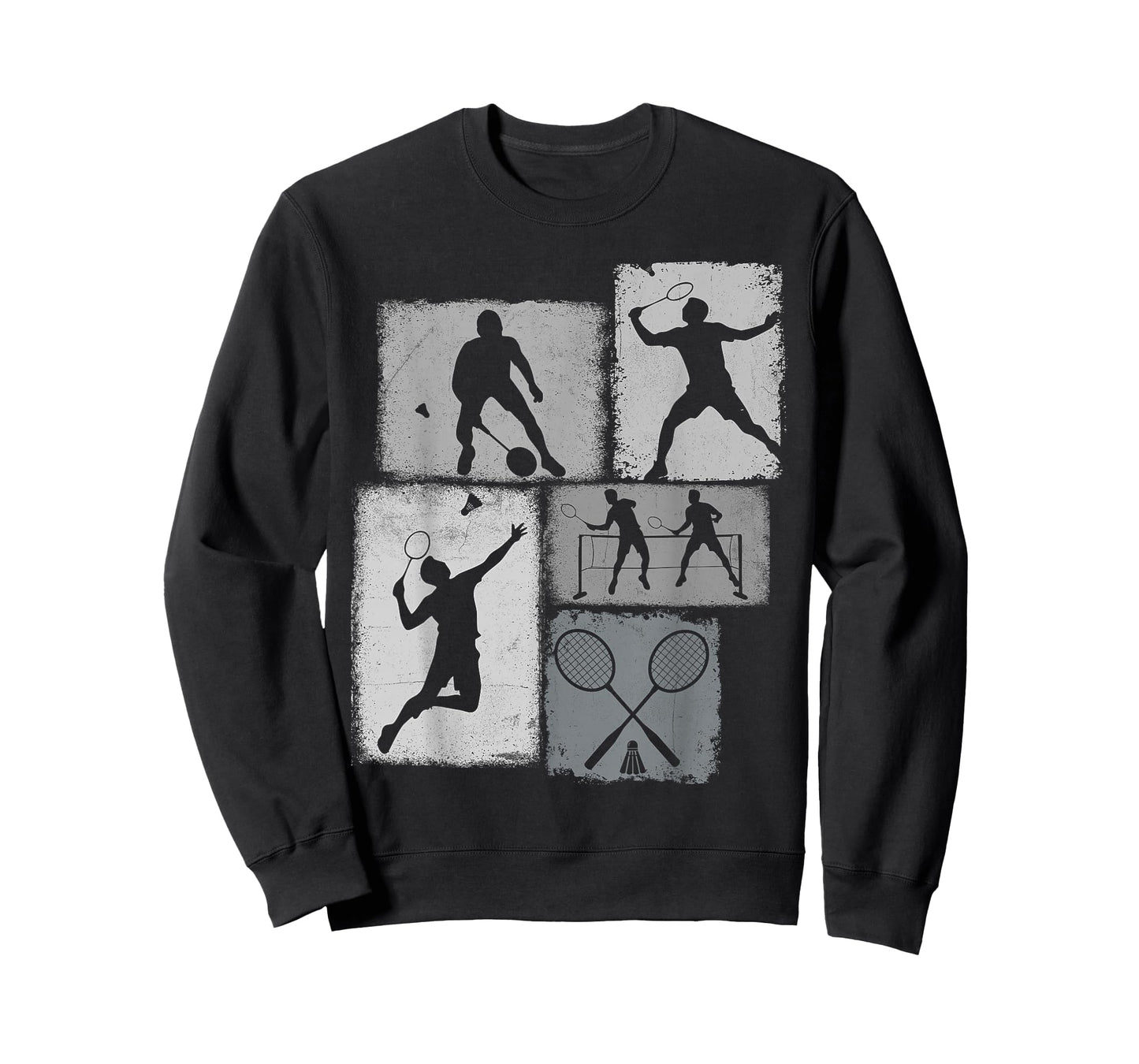 Badminton Player Collage Men Kids Coach Youth Boys T-Shirt