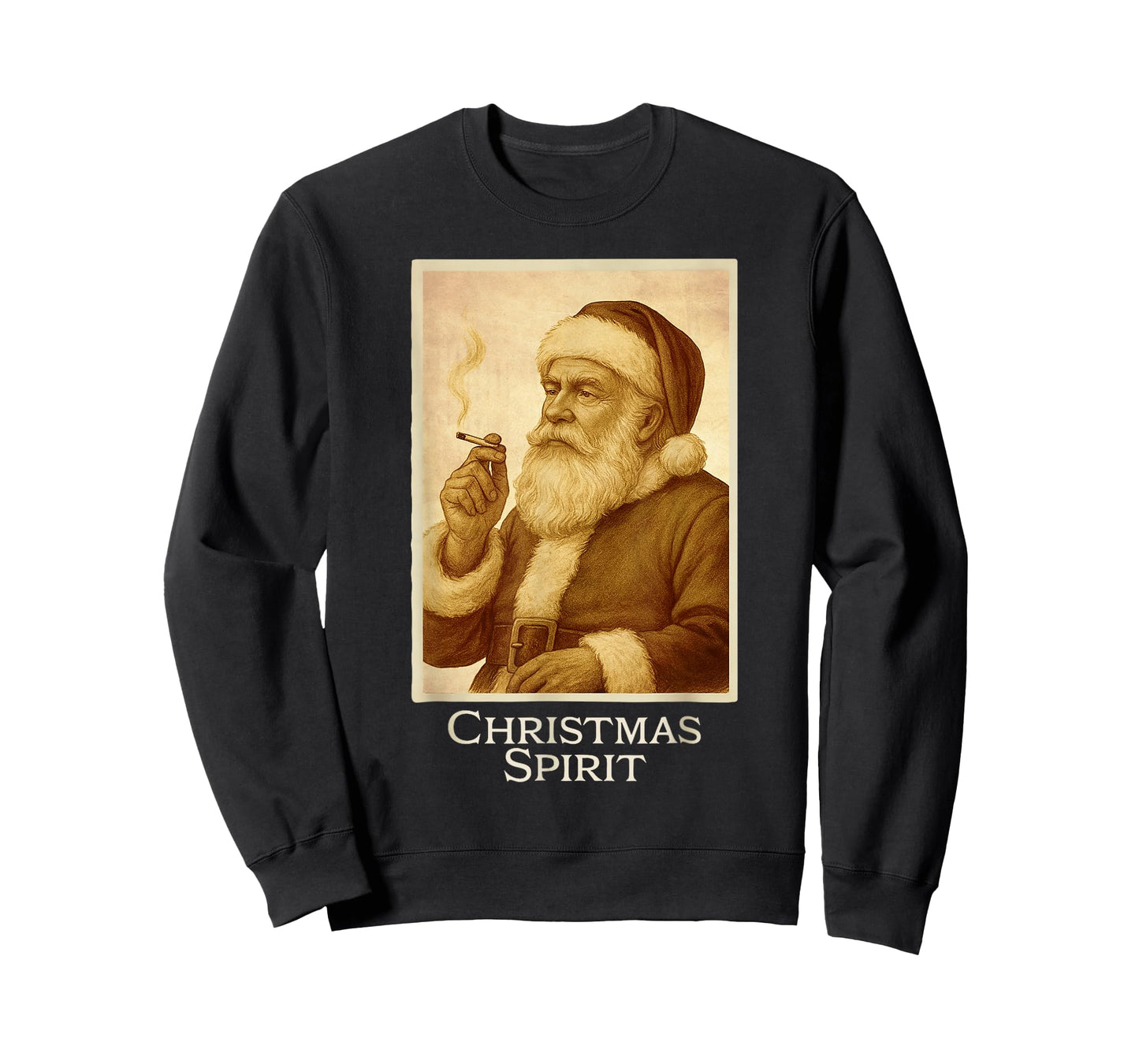 Vintage Funny Smoking Santa Claus Christmas Spirit Christmas T-Shirt