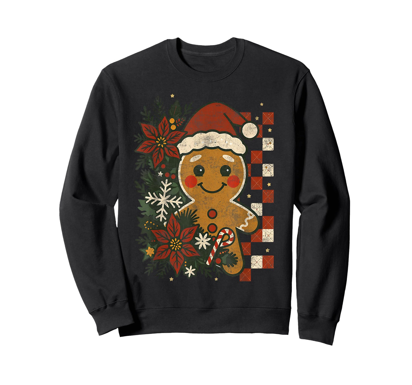 Cute Retro Gingerbread Christmas Pajamas Cookies Candy Cane T-Shirt