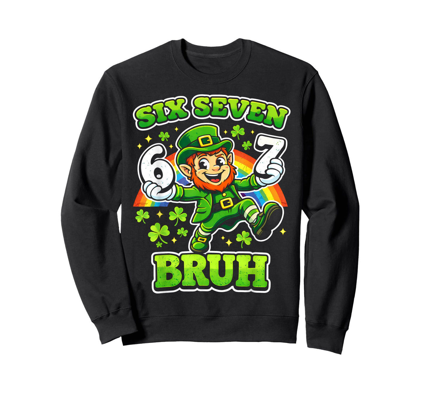 Six Seven 67 Meme Cool St Patrick's Day Teens Boys Girls T-Shirt