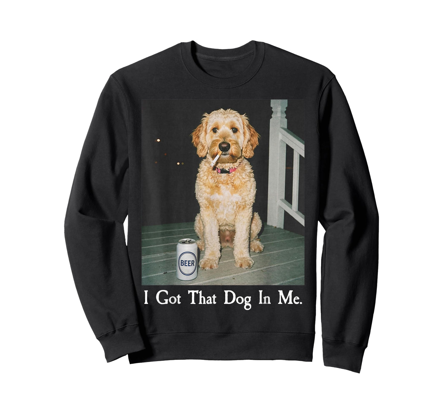 I Got That Dog in Me Funny Golden Doodle Smoking Beer Meme T-Shirt