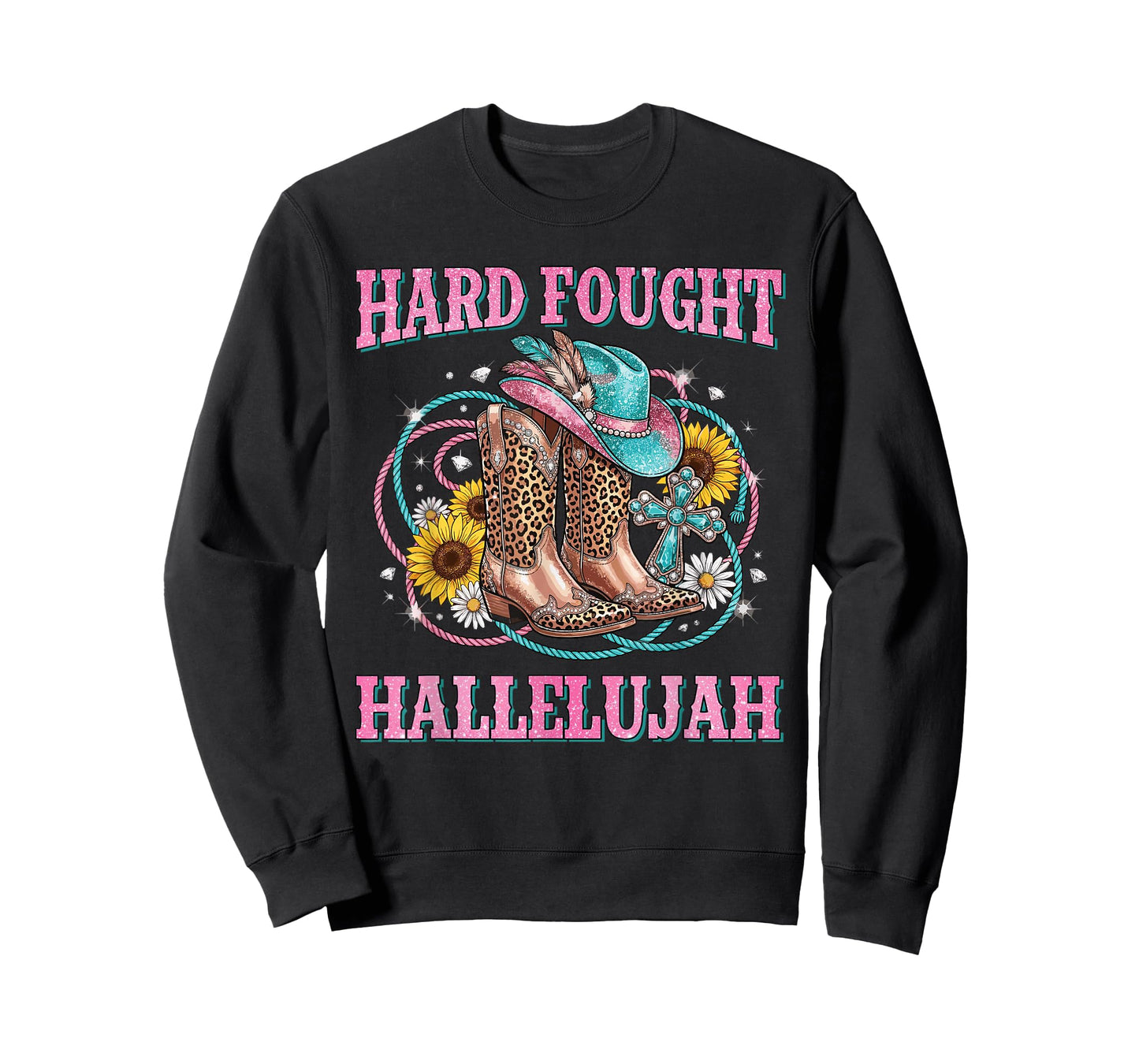 Hard Fought Hallelujah for Western Christian Cowgirl T-Shirt