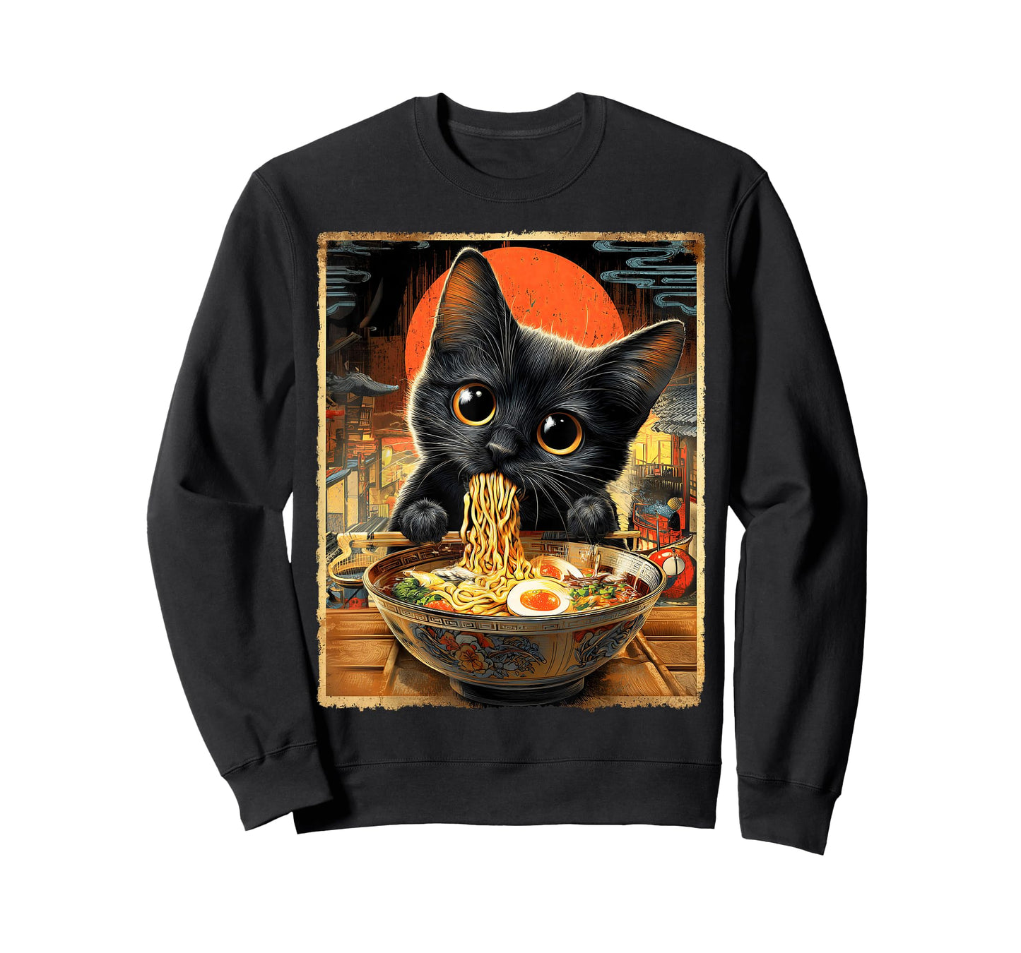 Funny Ramen Cat Noodle Lovers Anime Otaku T-Shirt