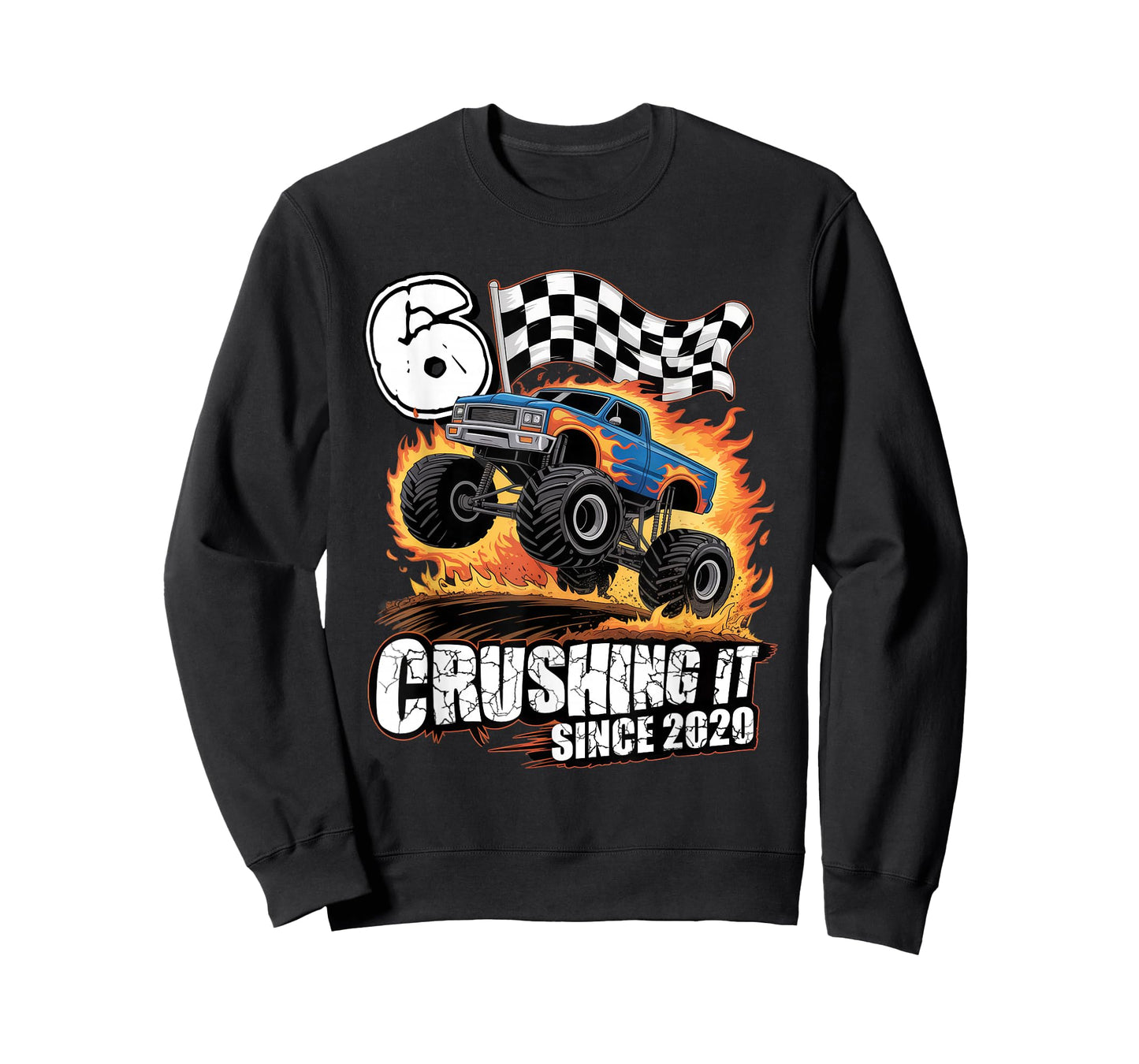 Birthday Monster Truck 6 Year Old Boys 6th Party Born 2020 T-Shirt
