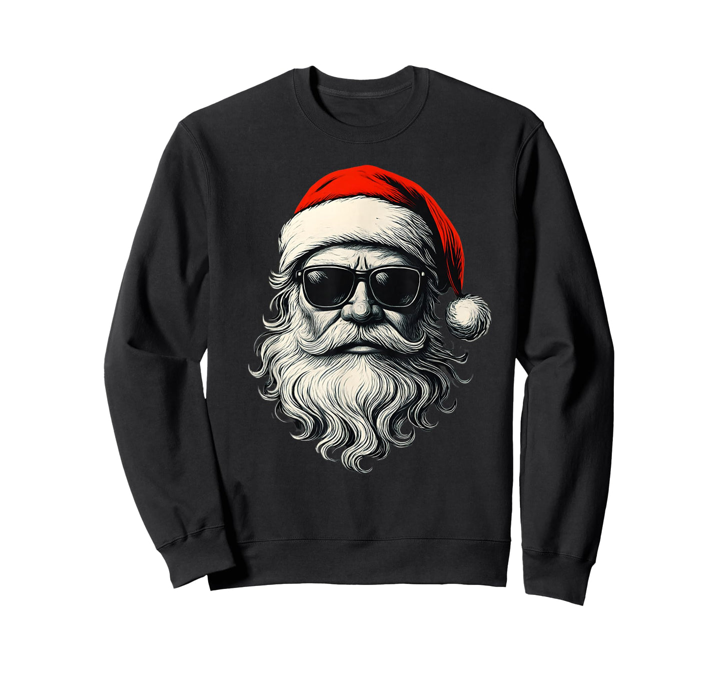 Santa Face Retro Sunglasses Funny Christmas Pajama Mens Boys T-Shirt