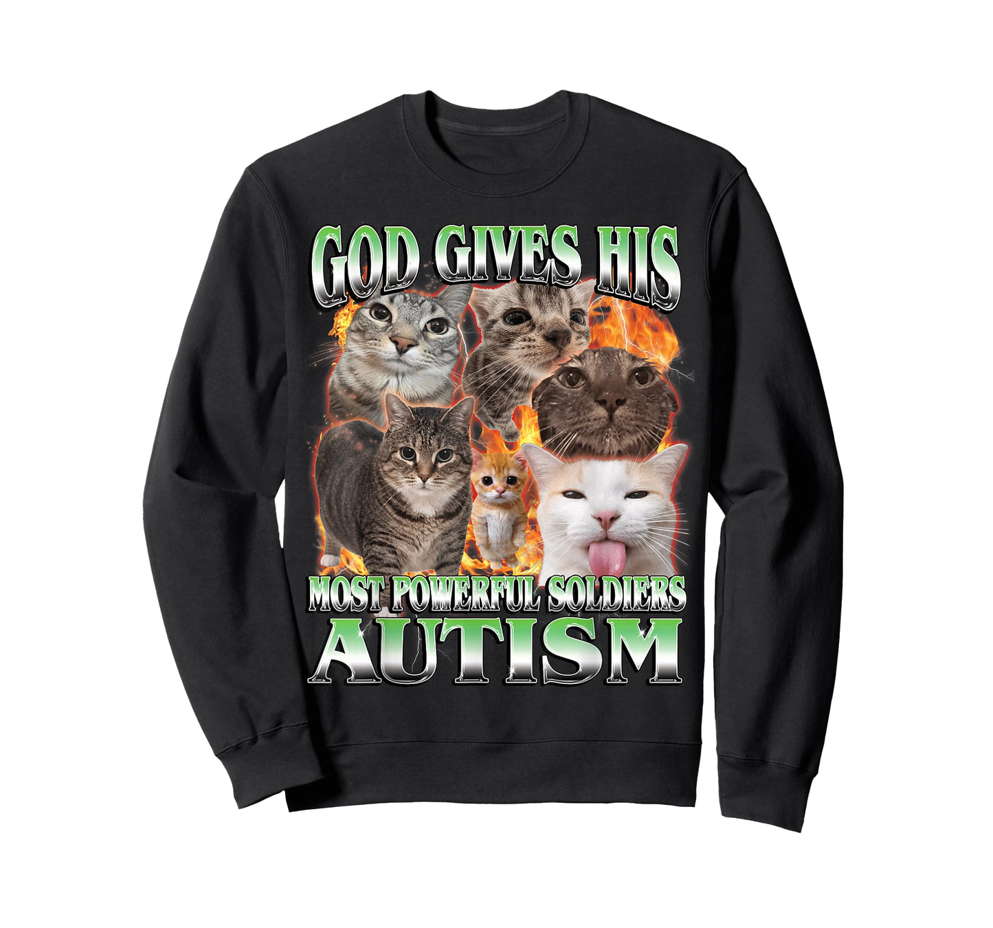 God Gives His Most Powerful Autism Funny Cat Meme Bootleg T-Shirt