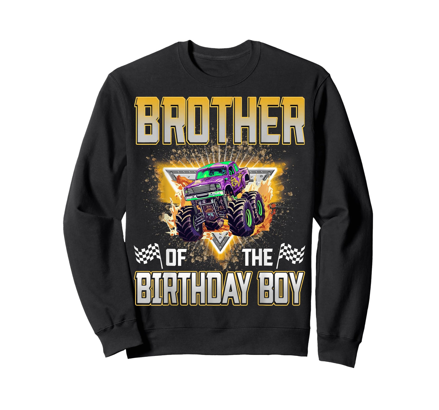 Brother of The Birthday Boy Monster Truck Birthday Family T-Shirt