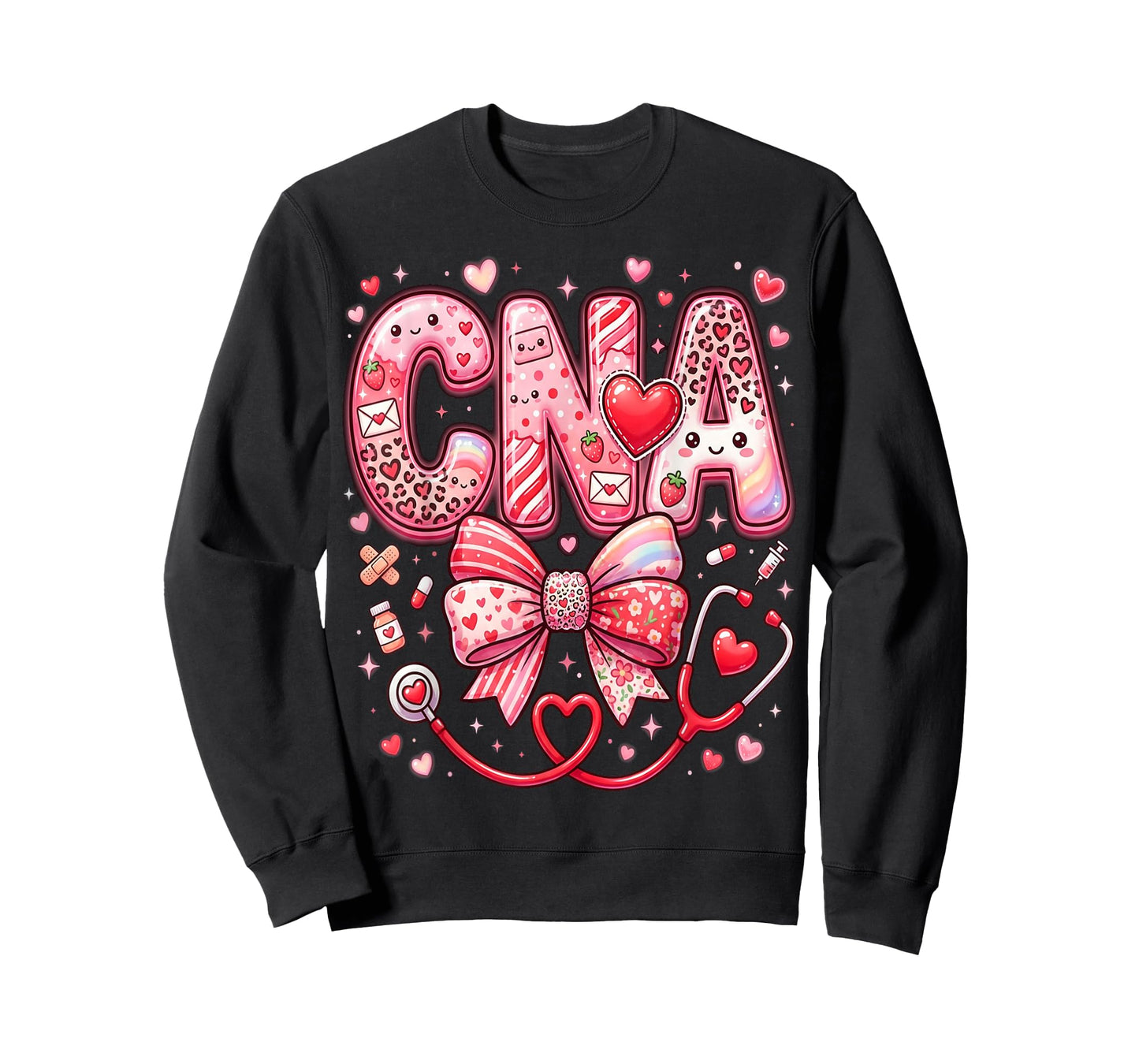 Hearts Certified Nursing Assistant Nurse CNA Valentines T-Shirt