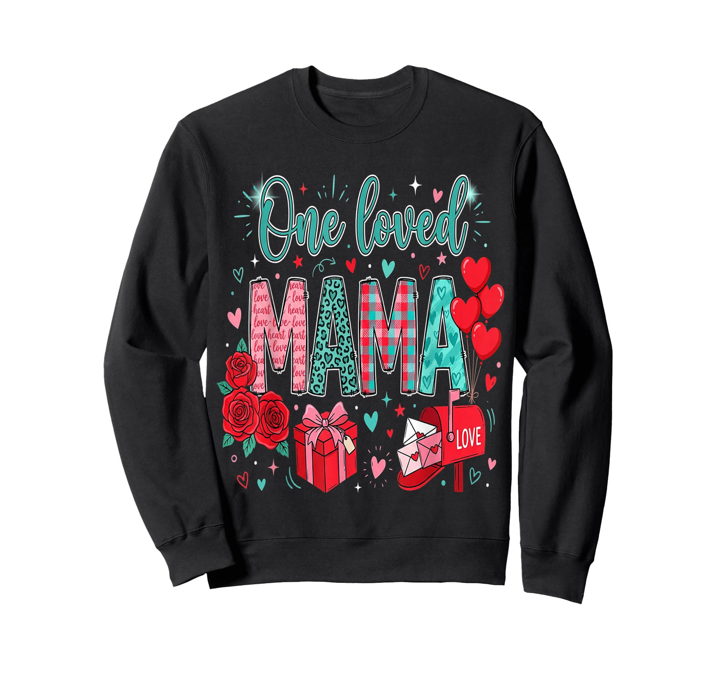 Mother Hearts One Loved Mama Valentine Mom Valentines T-Shirt