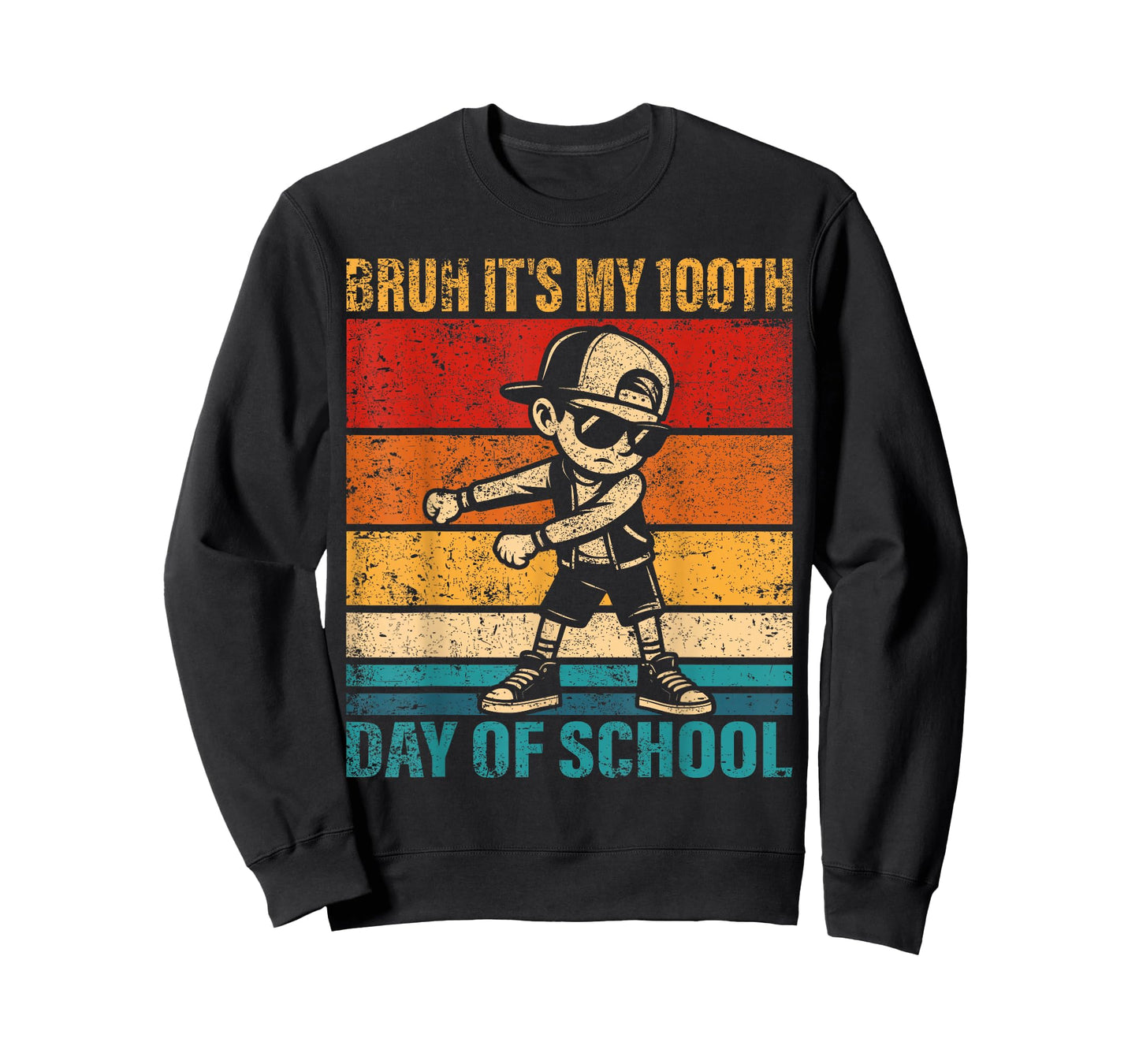 Bruh It's My 100th Day of School Flossing Boy Student Squad T-Shirt