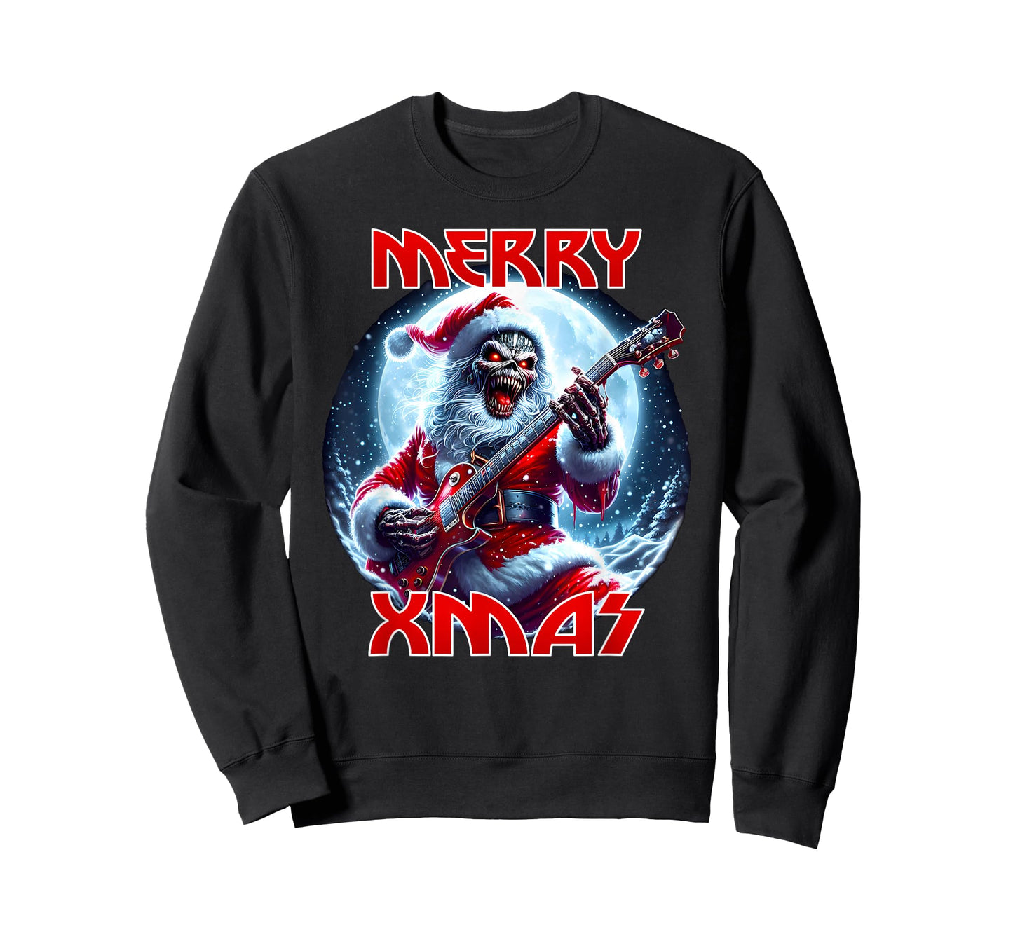 Merry Christmas Heavy Metal Band Death Metal Vintage Santa T-Shirt