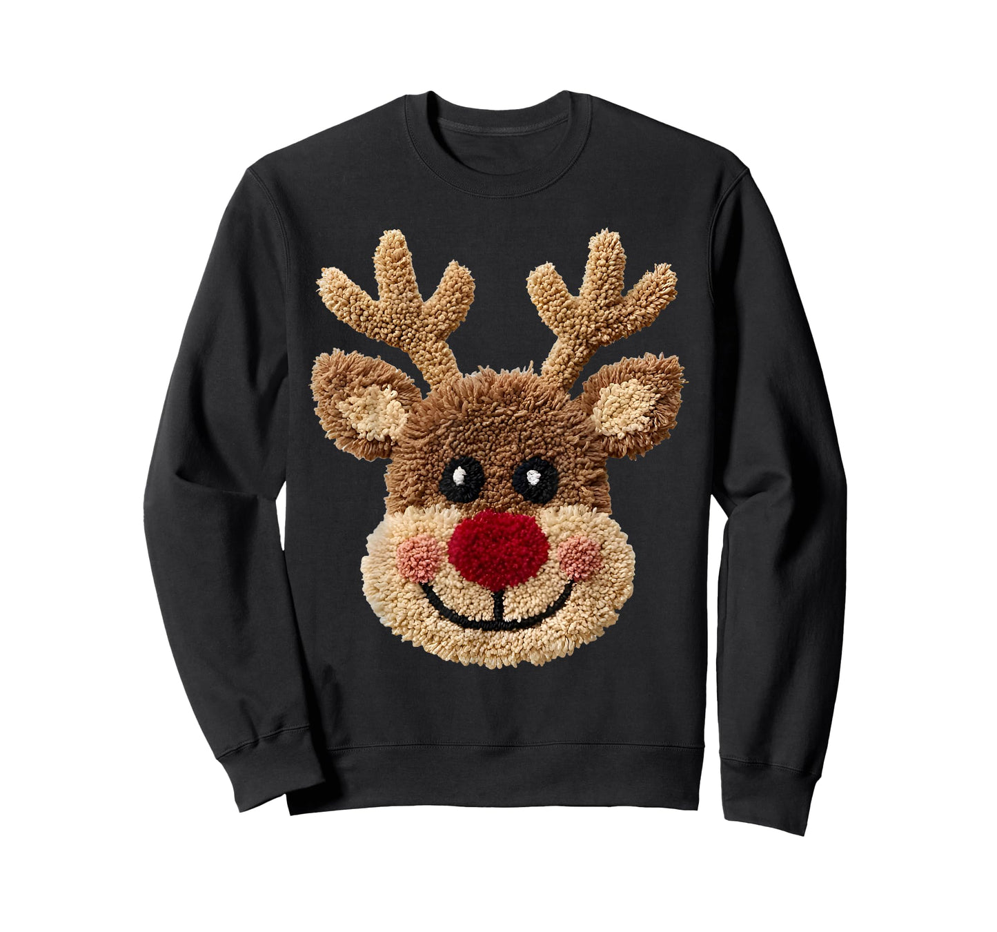 Funny Reindeer Rudolph Crochet Merry Christmas Xmas Holiday T-Shirt