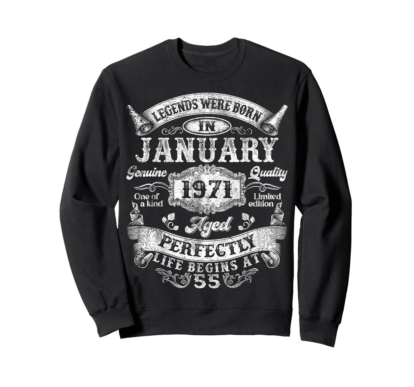 Legends were Born in January 1971 Vintage 55th Birthday Men T-Shirt