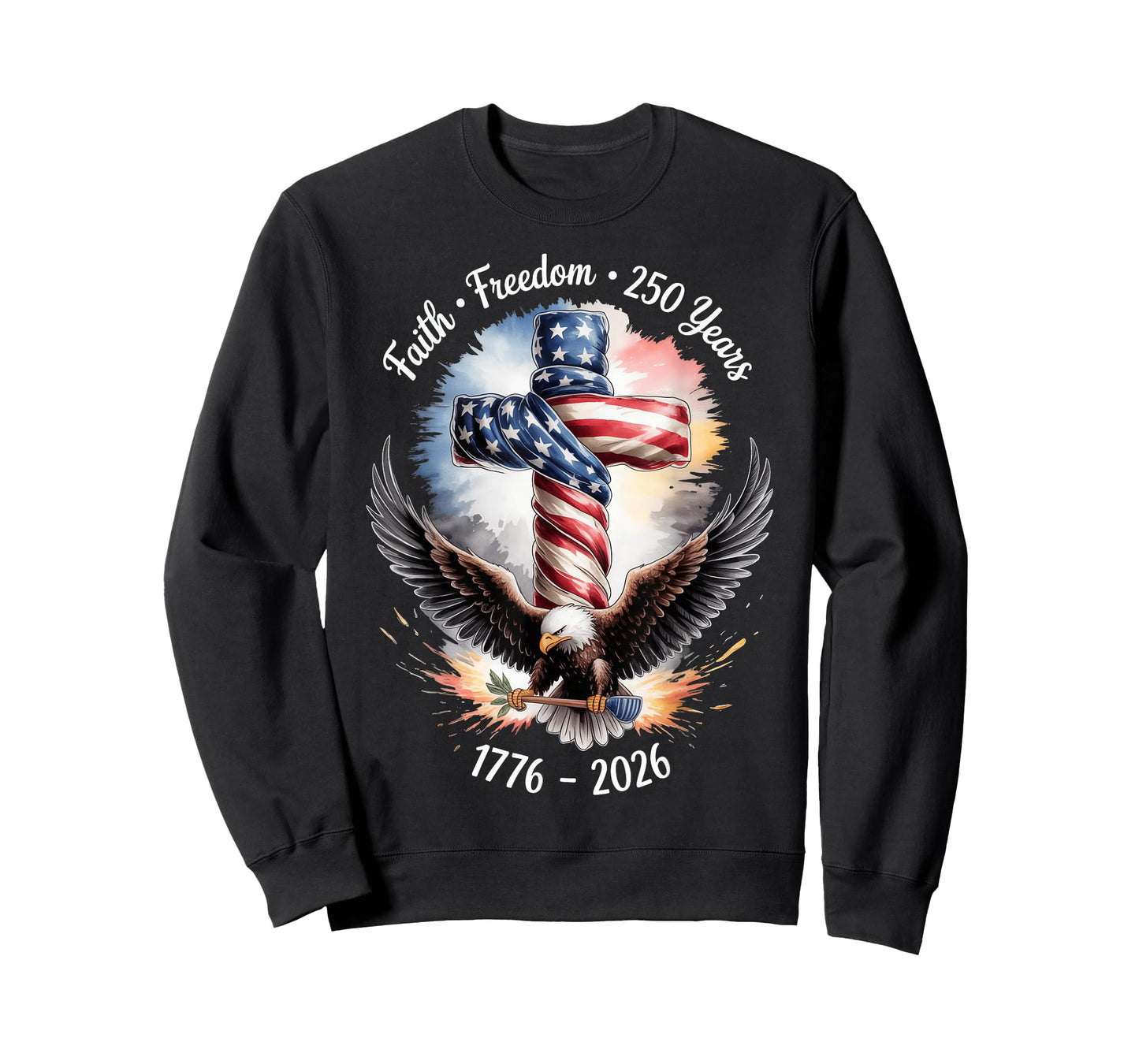 Vintage Faith Freedom 250 Years 1776-2026 Independence USA T-Shirt