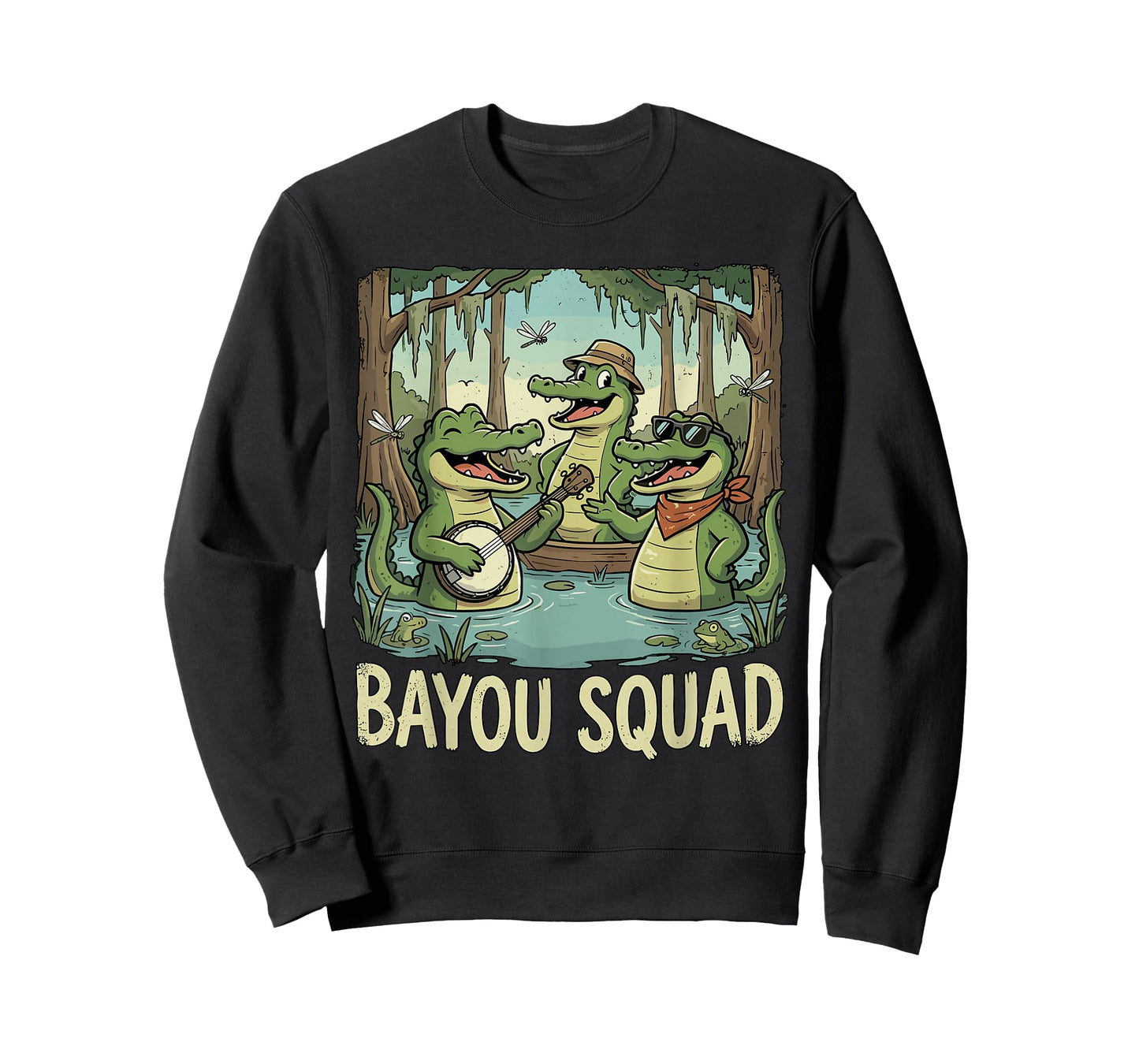 Bayou Squad Louisiana Alligator Retro Wildlife Travel Cajun T-Shirt