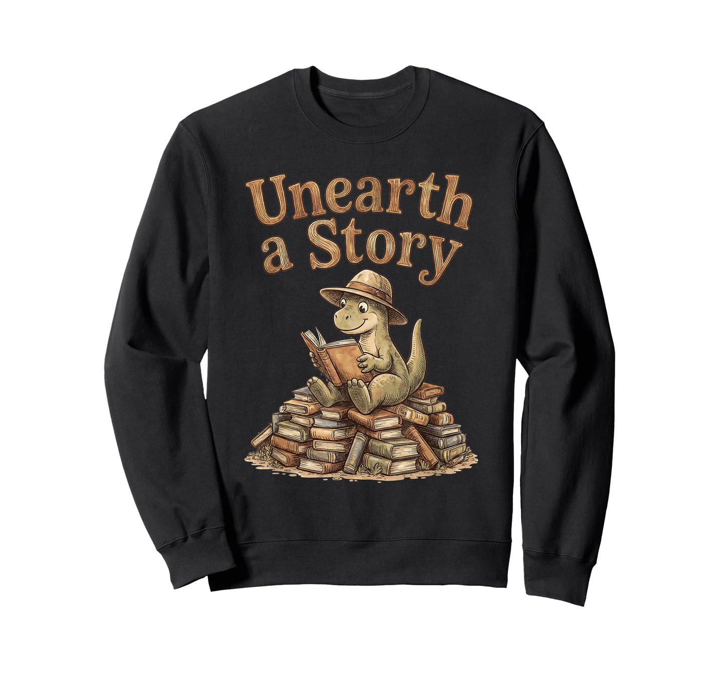 Unearth a Story Archeology Dinosaur Reading T-Shirt