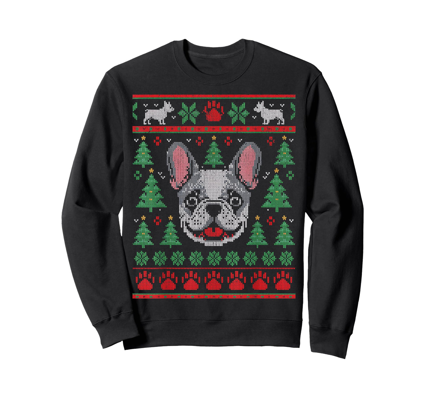 French Bulldog Merry Frenchie Dog Ugly Christmas Sweater T-Shirt