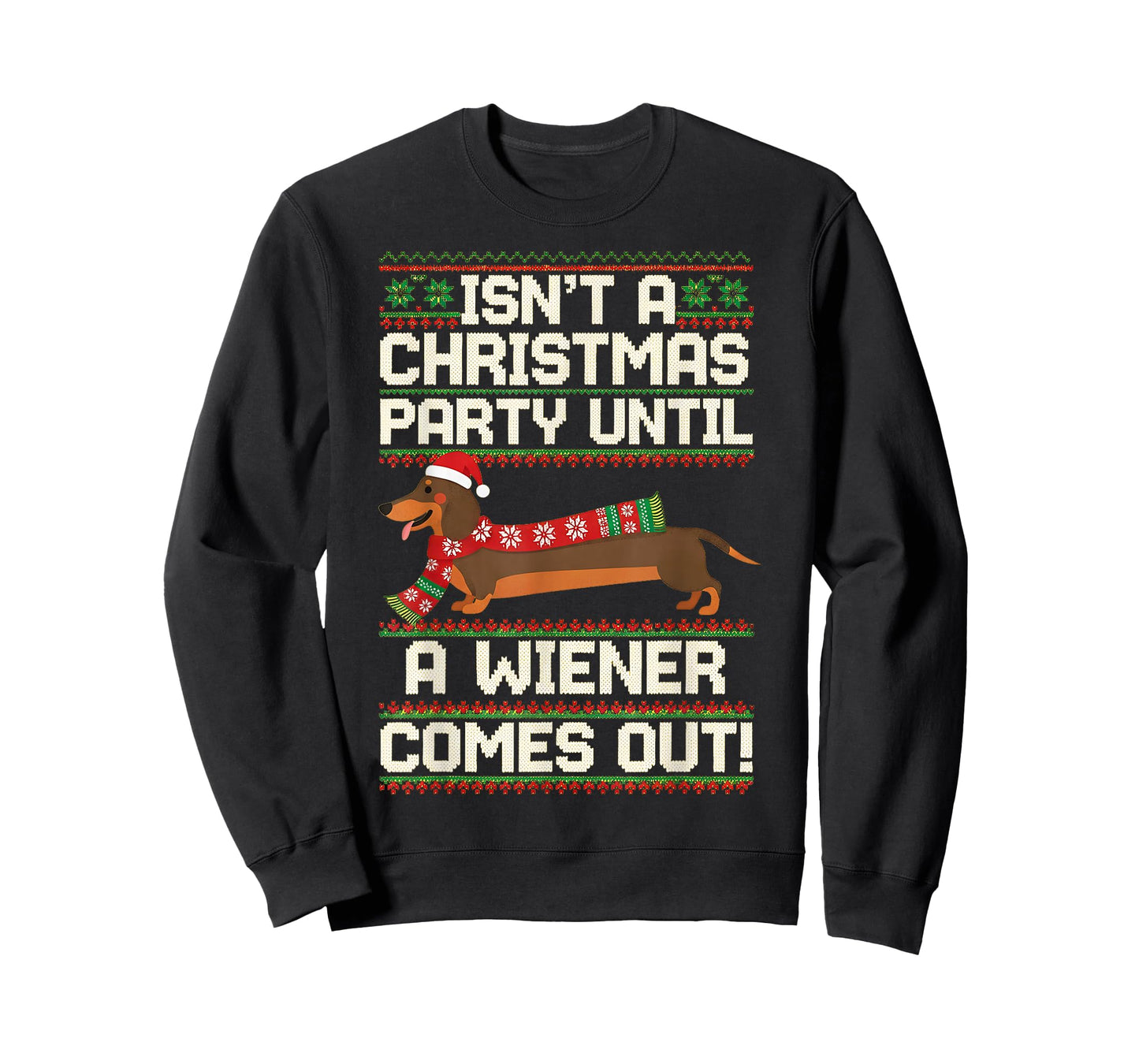 Cool Funny Wiener Dog Christmas Dachshund Holiday Joke T-Shirt