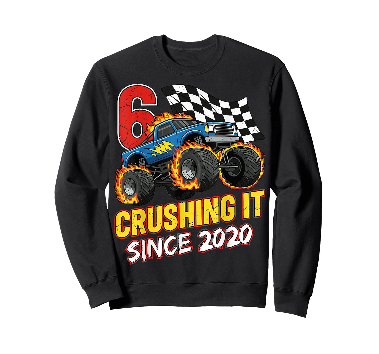 Birthday Monster Truck 6 Year Old Boys 6th Party Born 2020 T-Shirt