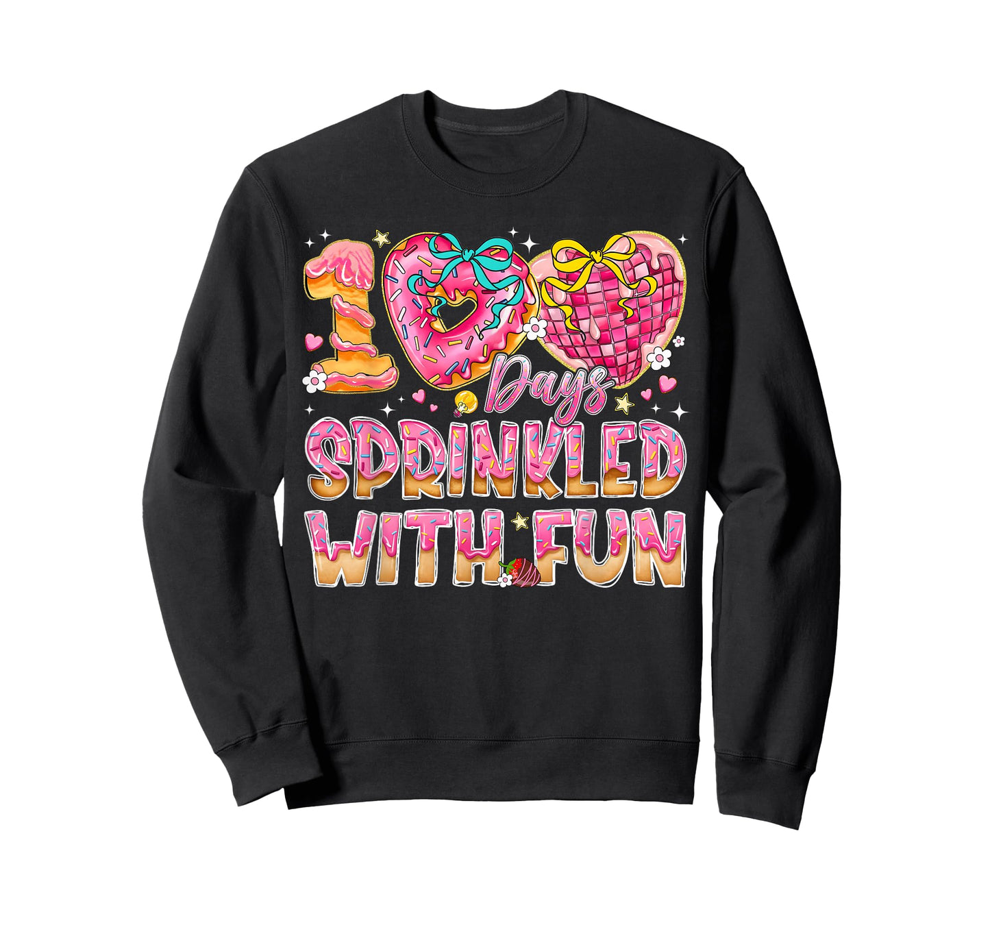 100 Days Sprinkled with Fun Heart Donut Girl Kid Teacher T-Shirt