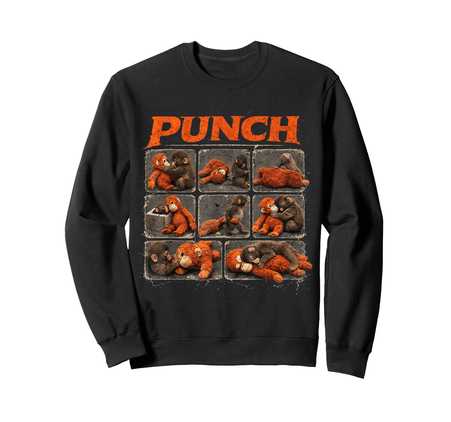 Punch Cute Monkey and Teddy Collage Design T-Shirt