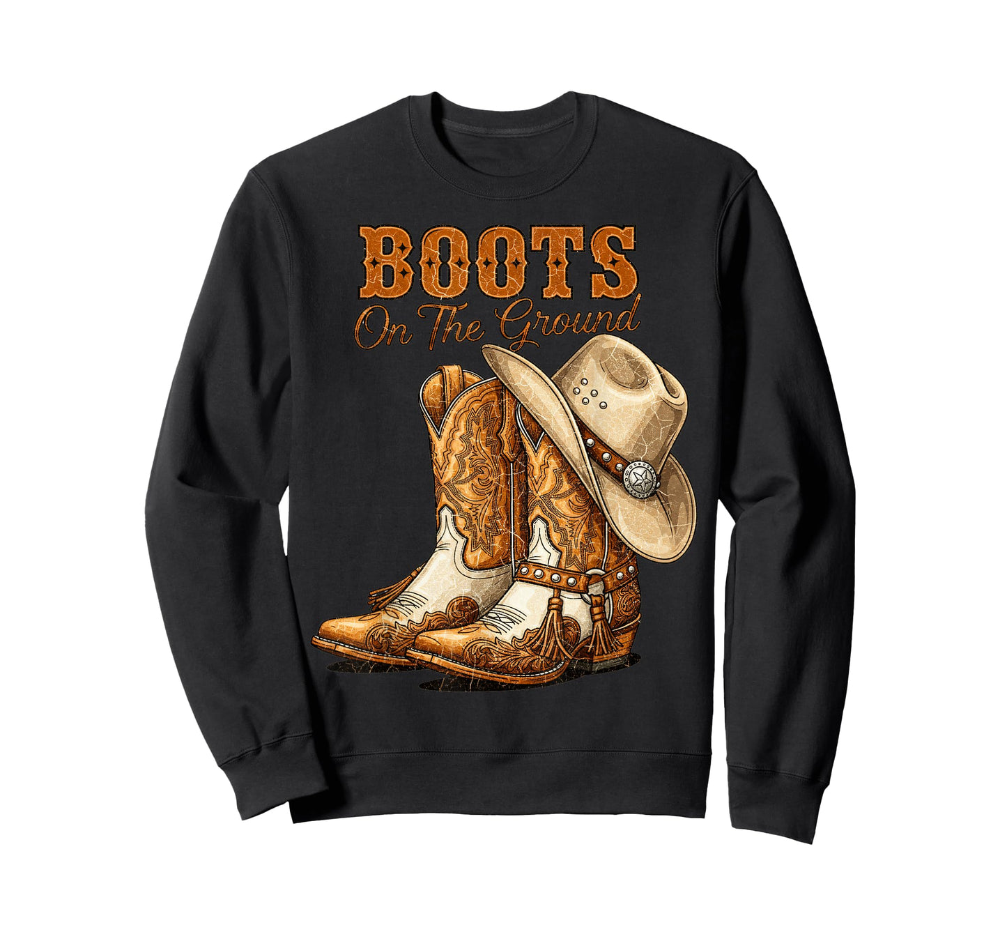 Boots On The Ground Rodeo Western Country Cowboy Boots T-Shirt
