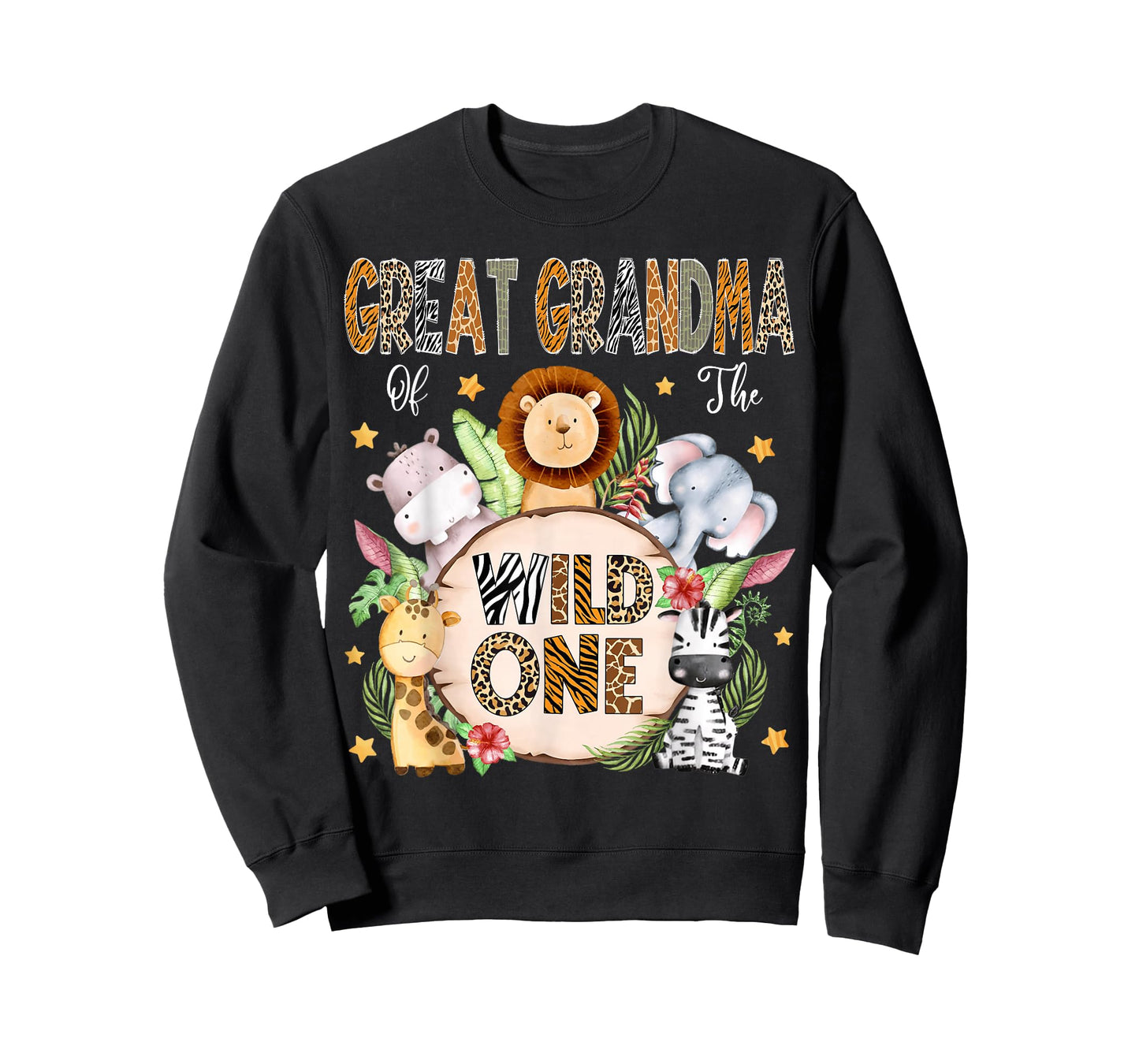 Great Grandma of The Wild One 1St Birthday Kids Safari T-Shirt