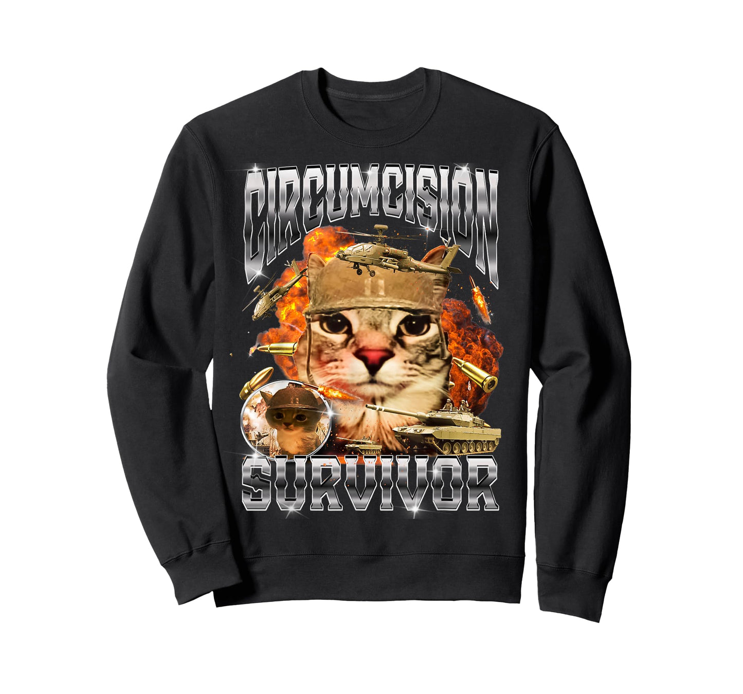 Circumcision Survivor Cat Meme Bootleg Funny T-Shirt