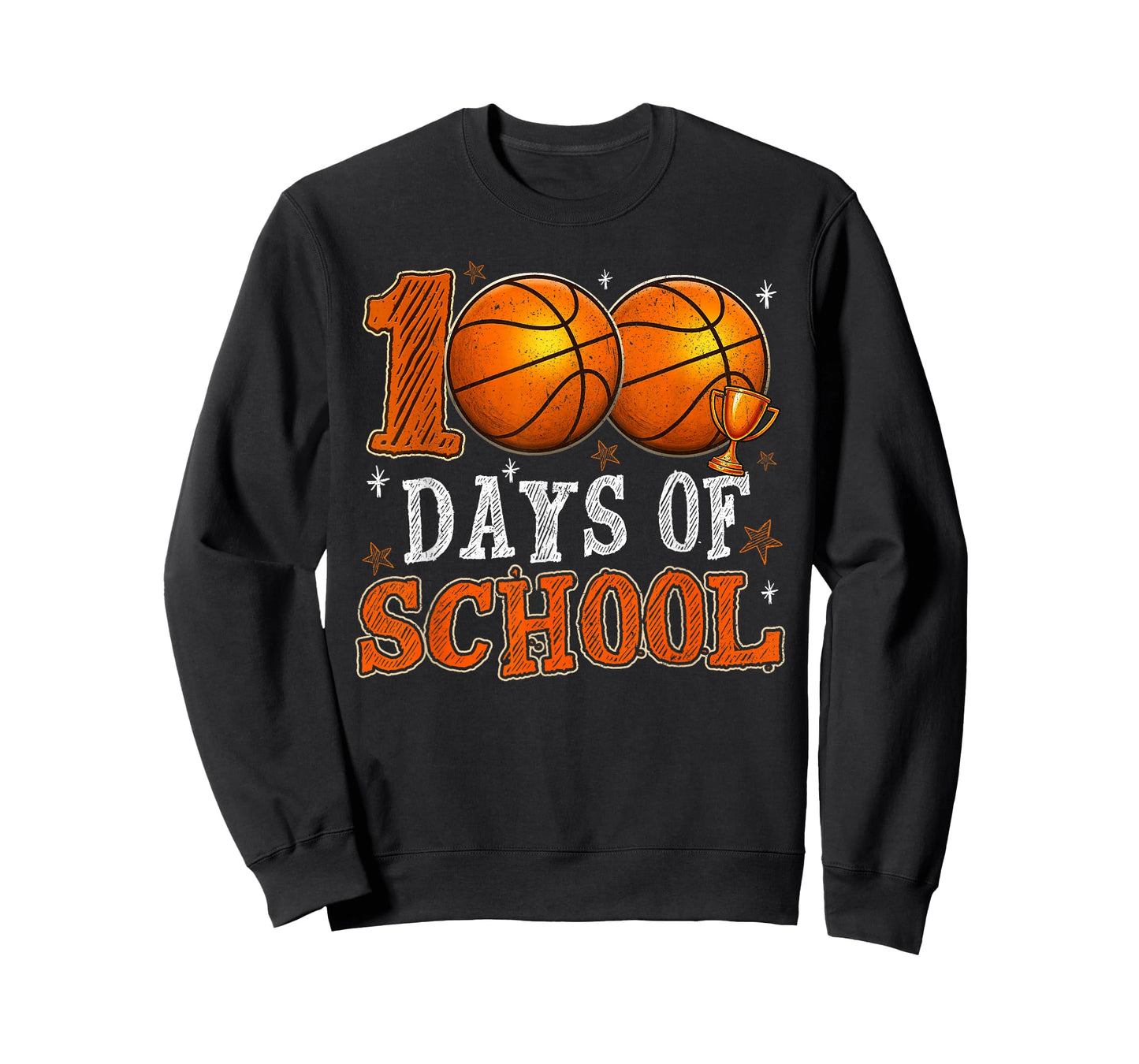 Happy 100 Days of School Basketball Funny Boy Girl Teacher T-Shirt