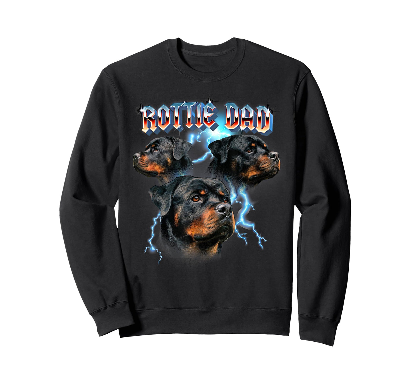 Mens Retro Vintage Black Heavy Metal Band Rottweiler Lover T-Shirt