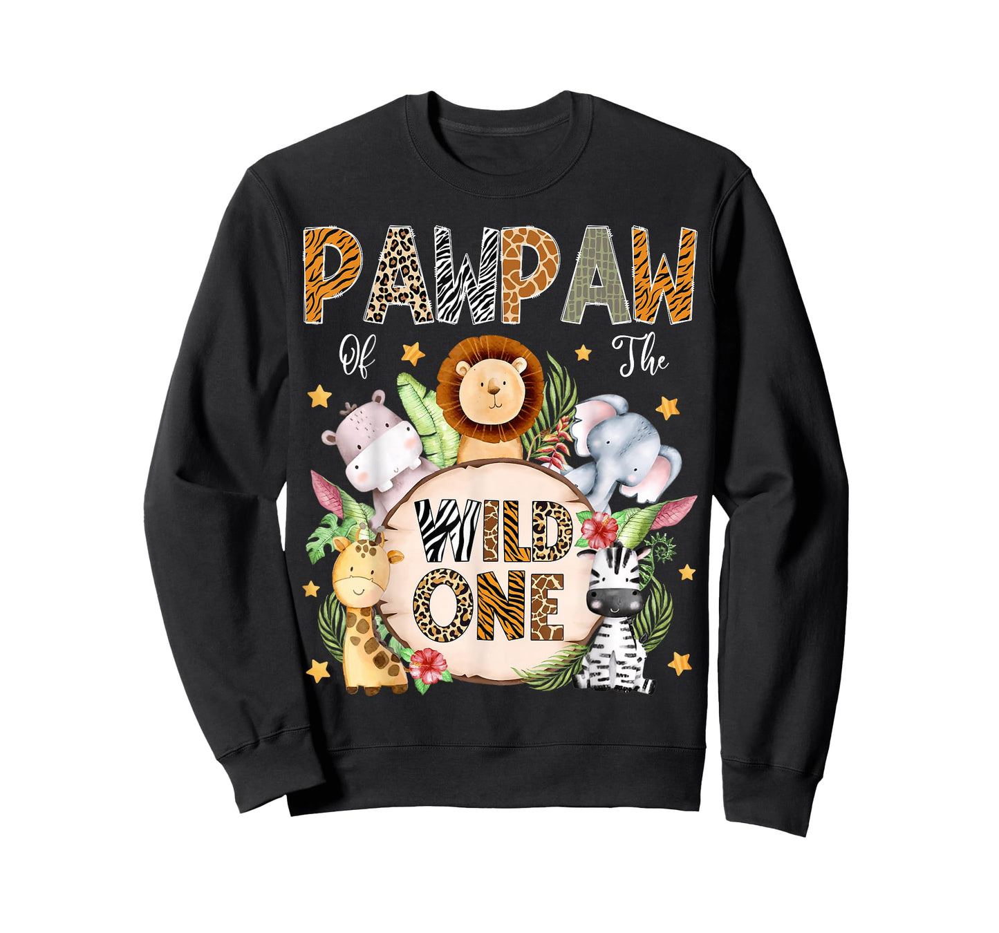 Pawpaw of The Wild One 1St Birthday Kids Safari Jungle T-Shirt