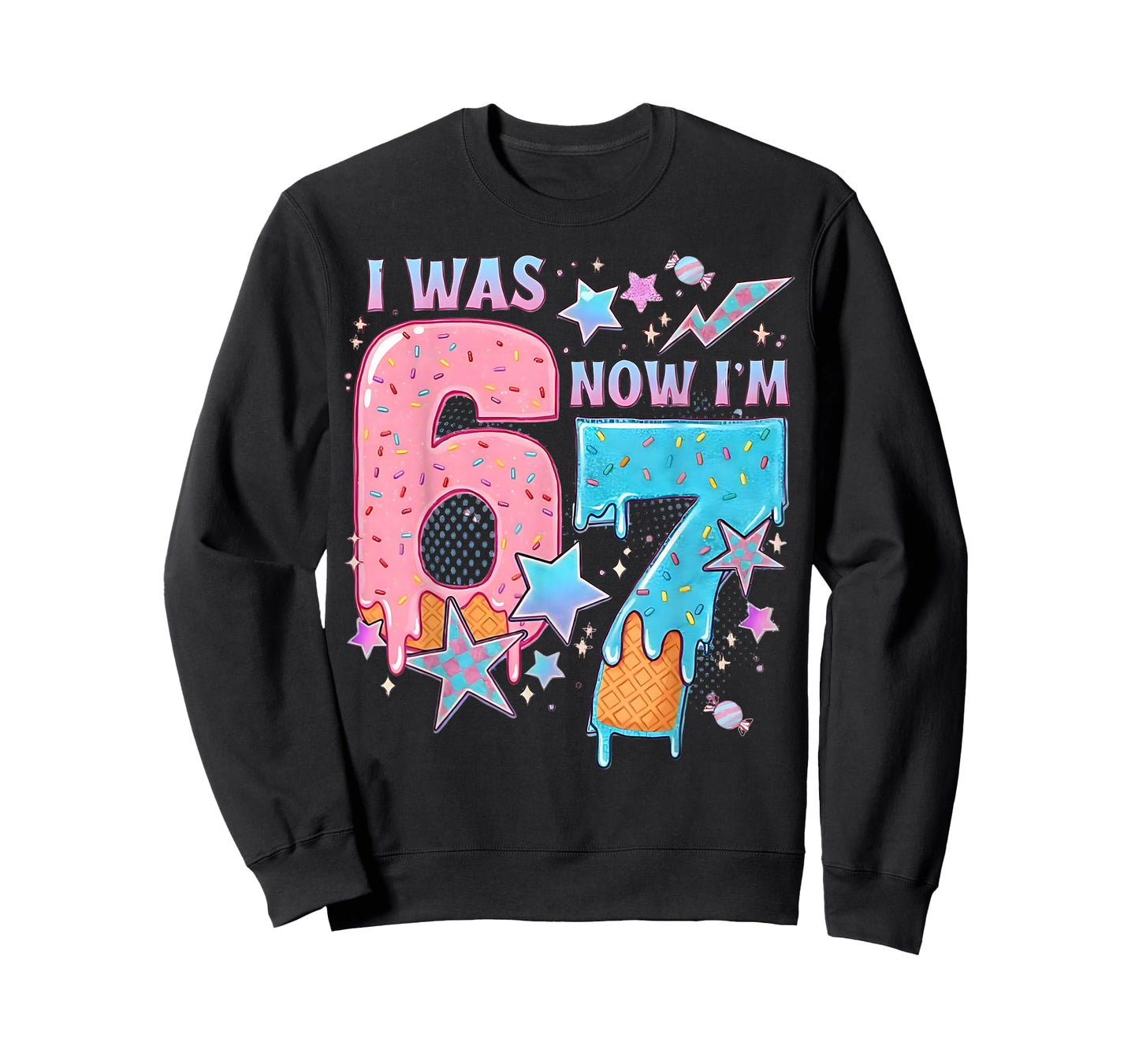 7 Year Old Birthday i was 6 Now I'm 7 67 Funny for Kids T-Shirt