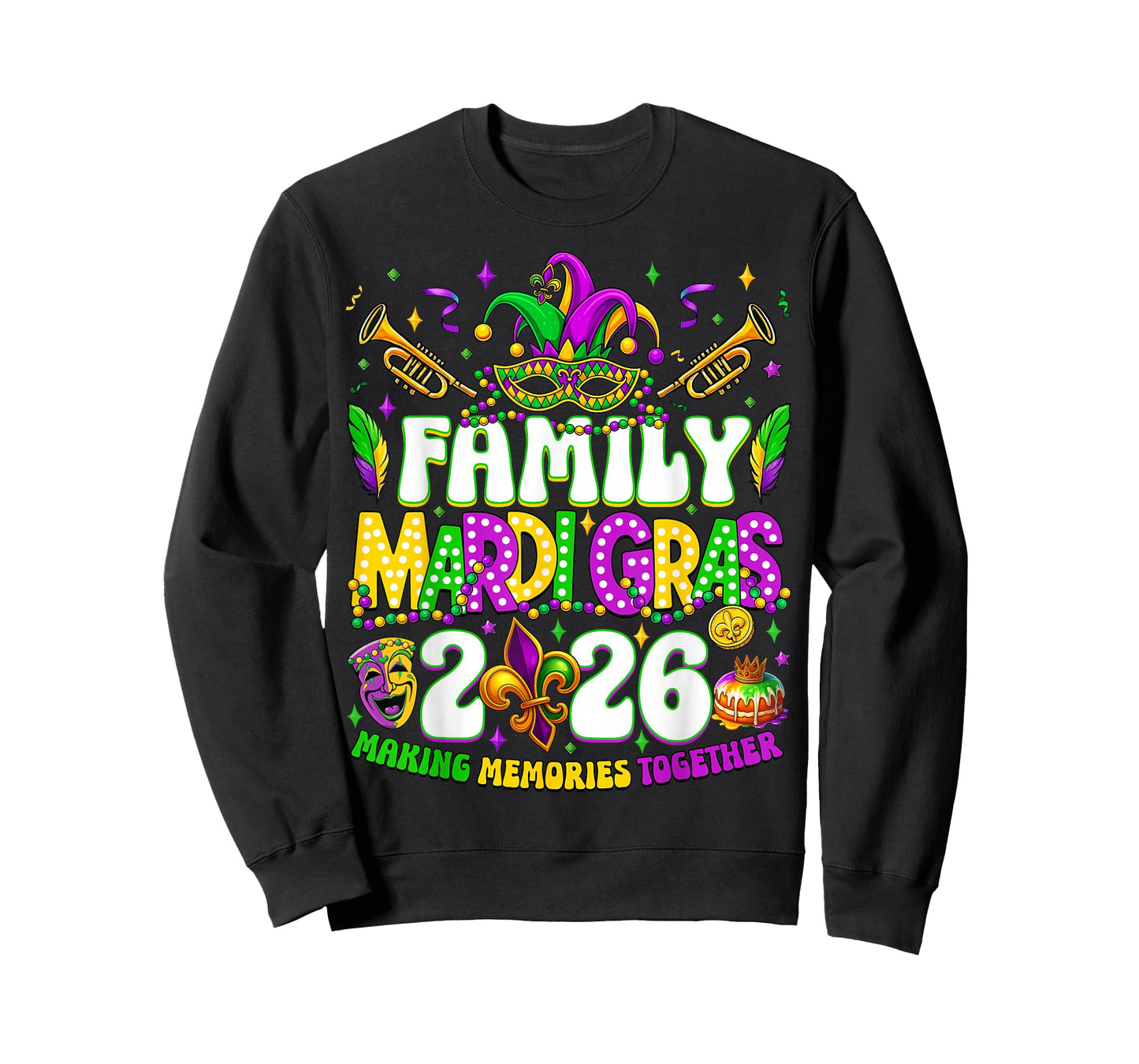 Family Mardi Gras 2026 Making Memories Together Matching T-Shirt
