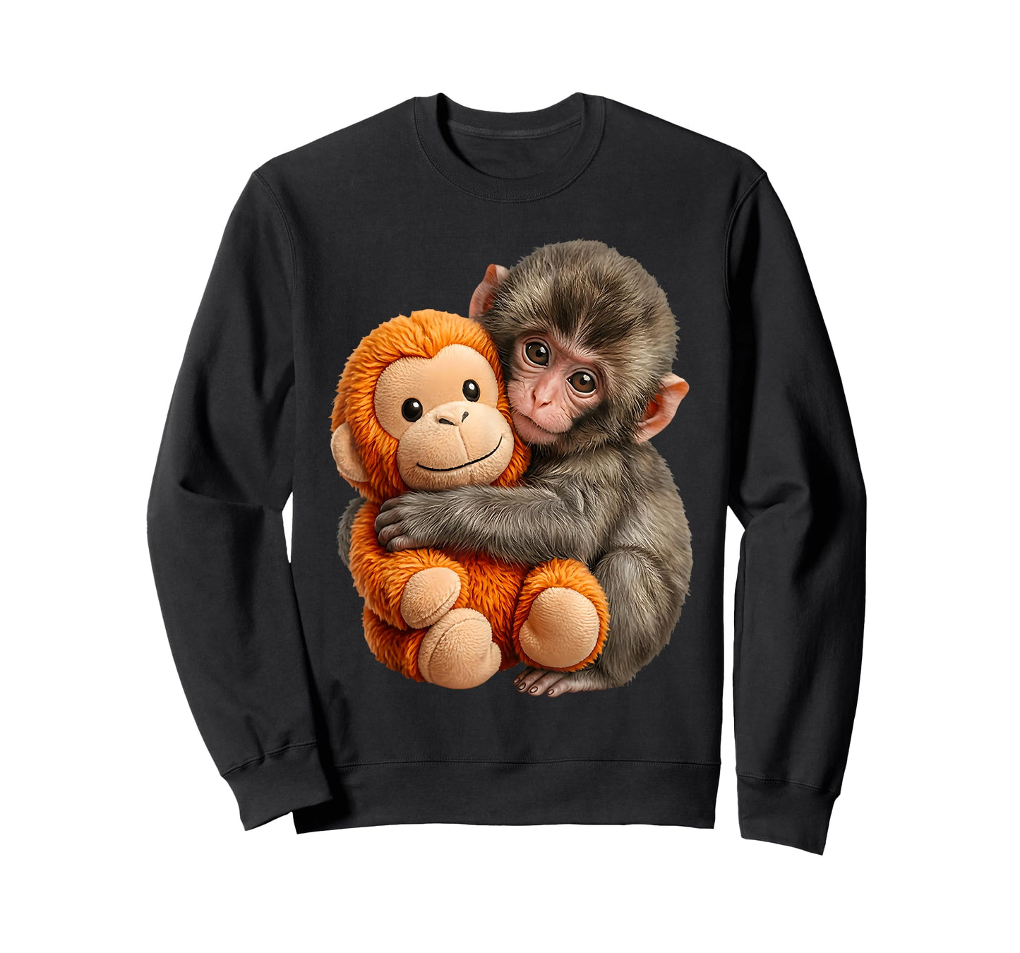 Cute Baby Monkey Named Punch Plush Hugging Lover Monkey T-Shirt