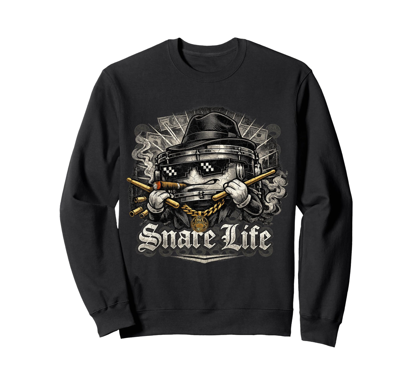 Funny Drummer Snare Life Cartoon Character T-Shirt