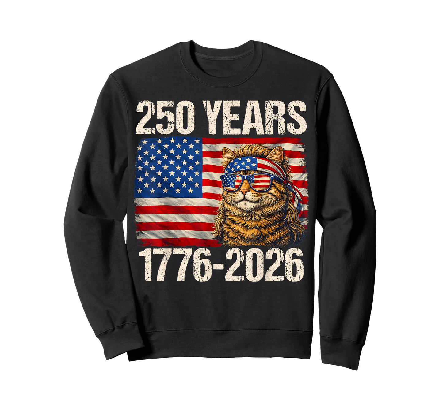 250 Years Cat American Flag 250th Anniversary 4th of July T-Shirt