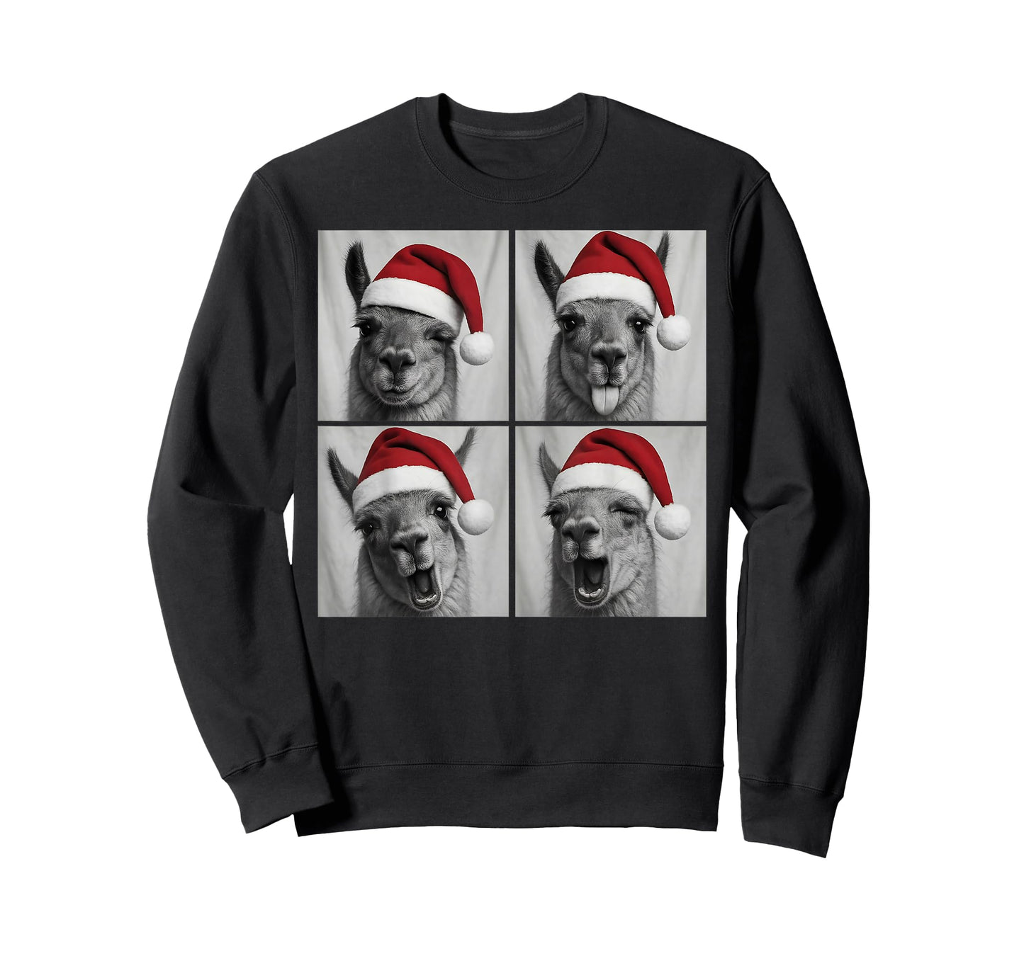 Funny Christmas Llama Santa Photo Booth T-Shirt